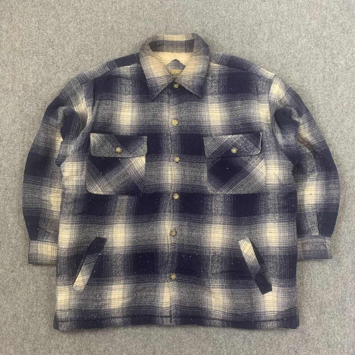 image of Vintage Shadow Plaid Flannel in Blue, Men's (Size Medium)