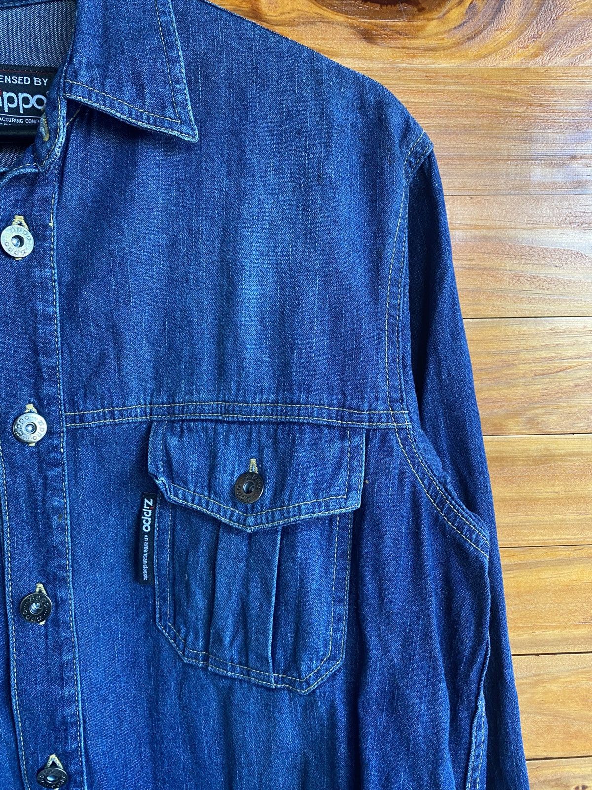 Zippo Vintage Zippo Denim Shirt | Medium Blue | Double Pocket Size US M / EU 48-50 / 2 - 6 Thumbnail
