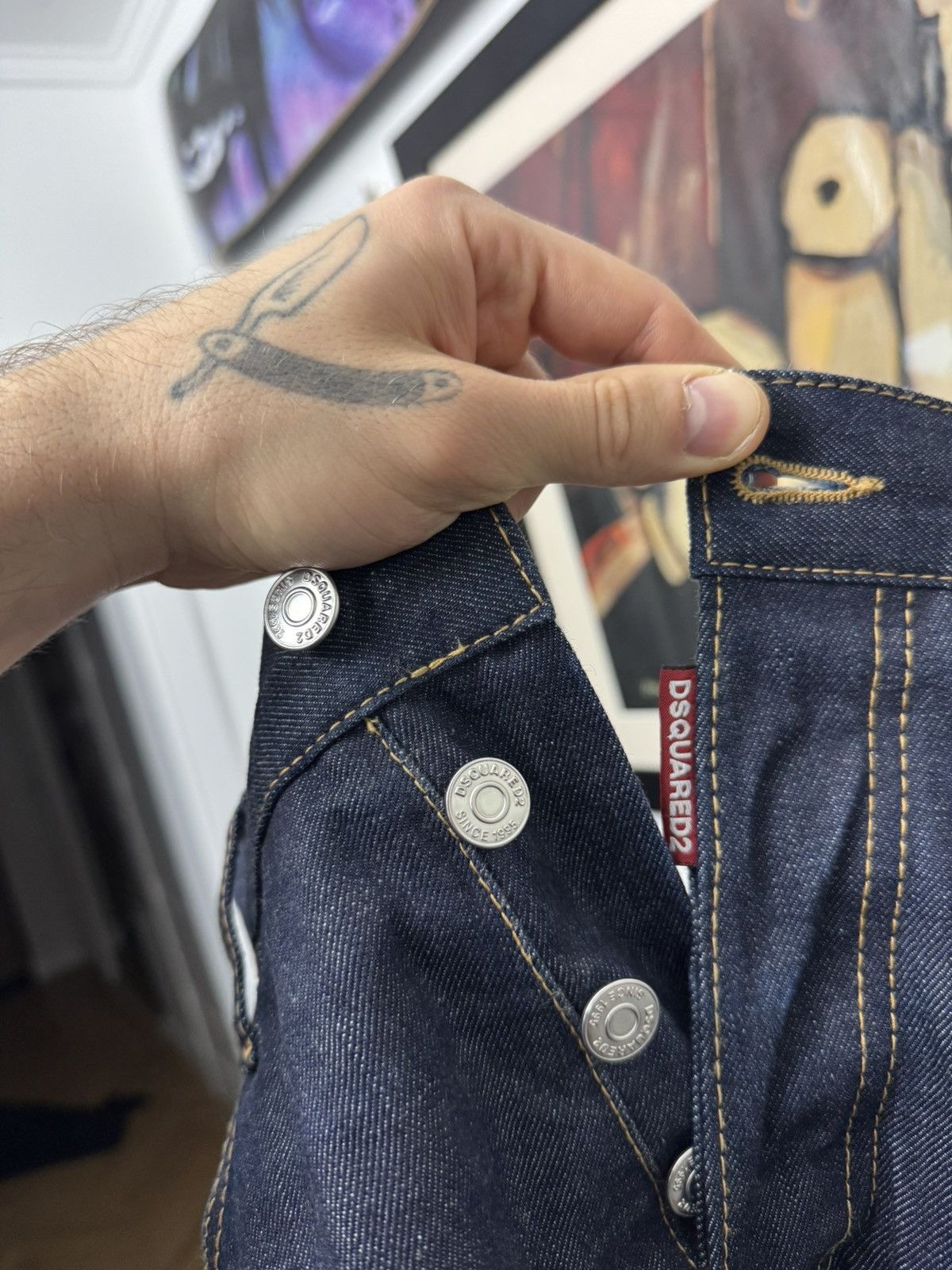 Dsquared2 Dsquared2 Run Dan Jean Tiger Patch Designer Denim Luxury Size US 32 / EU 48 - 6 Thumbnail