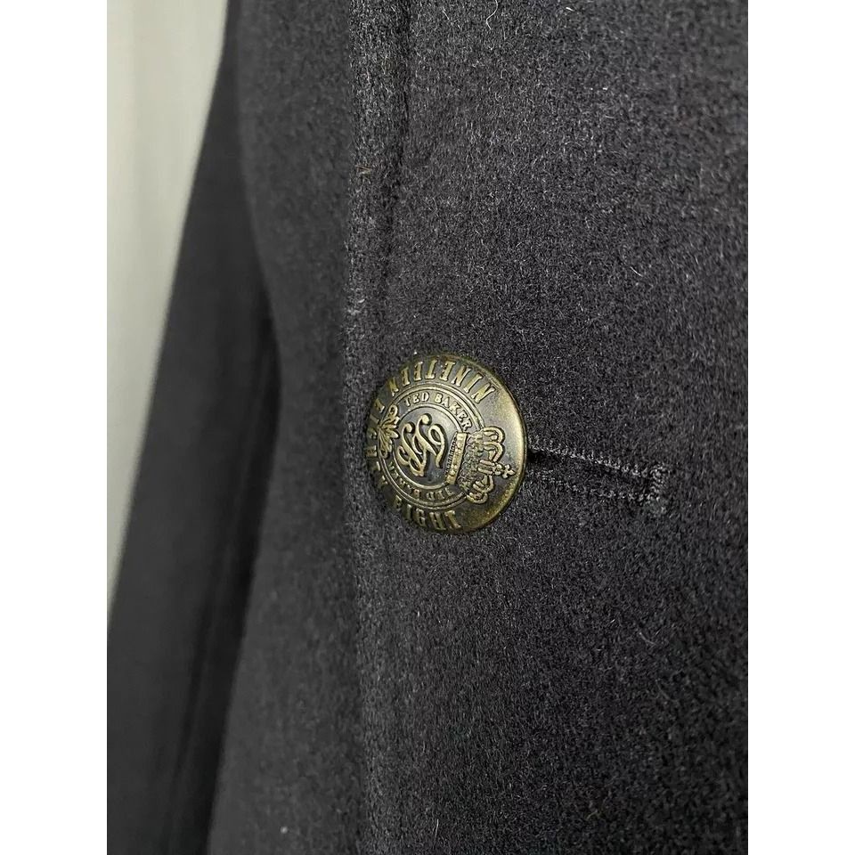 Ted Baker Ted Baker Men's Black Wool Insulated Pea Coat Size 2 Size US M / EU 48-50 / 2 - 8 Thumbnail