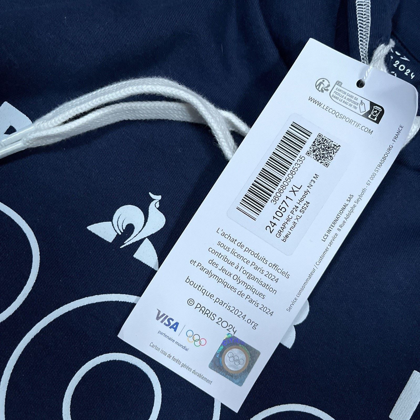 Le Coq Sportif NWT Le Coq Sportif x Paris 2024 Olympics Navy Hoodie Sweater Size US XL / EU 56 / 4 - 4 Thumbnail