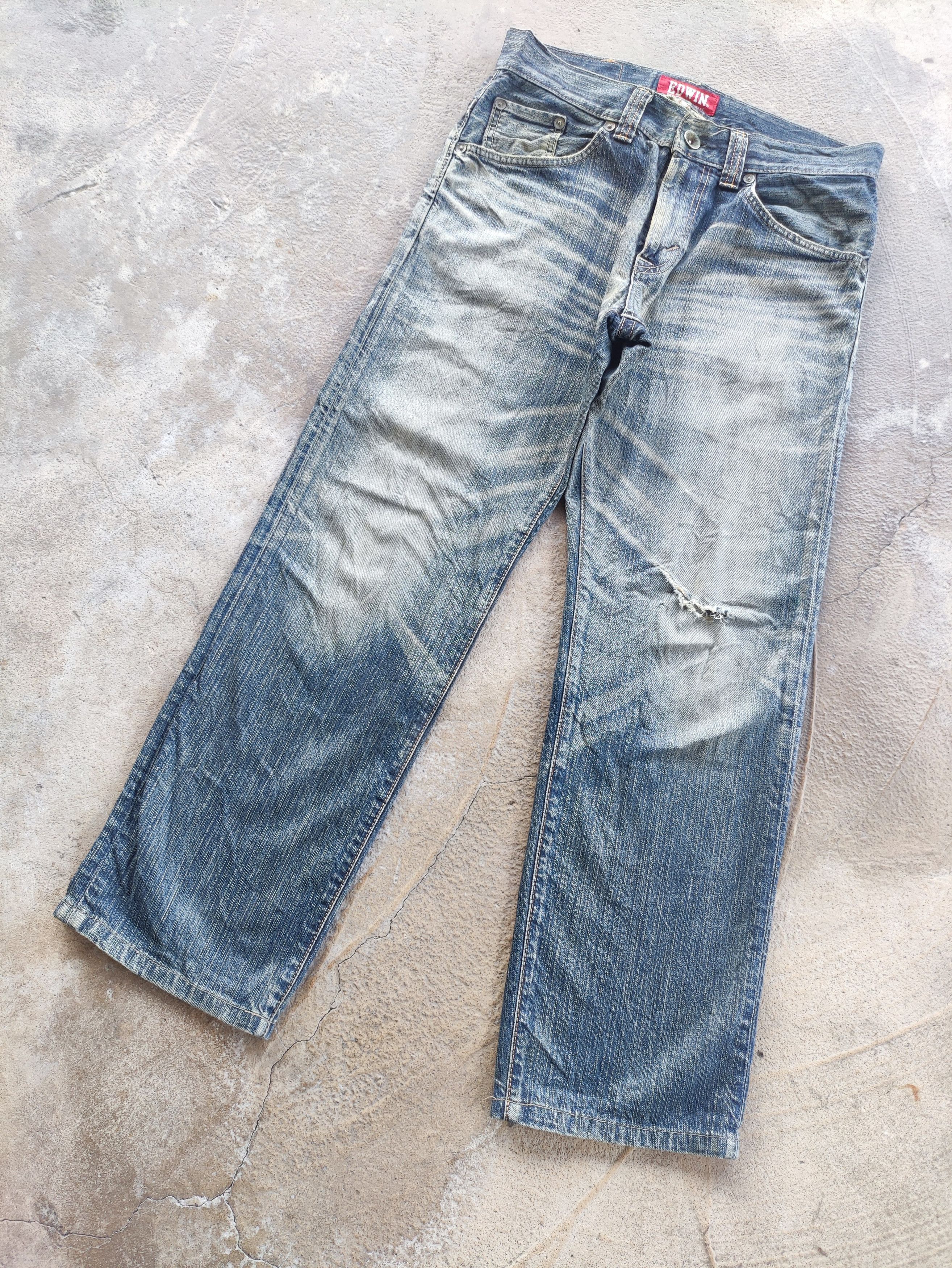 Edwin Vintage Edwin Distress Faded Edwin W35 Size US 35 - 4 Thumbnail