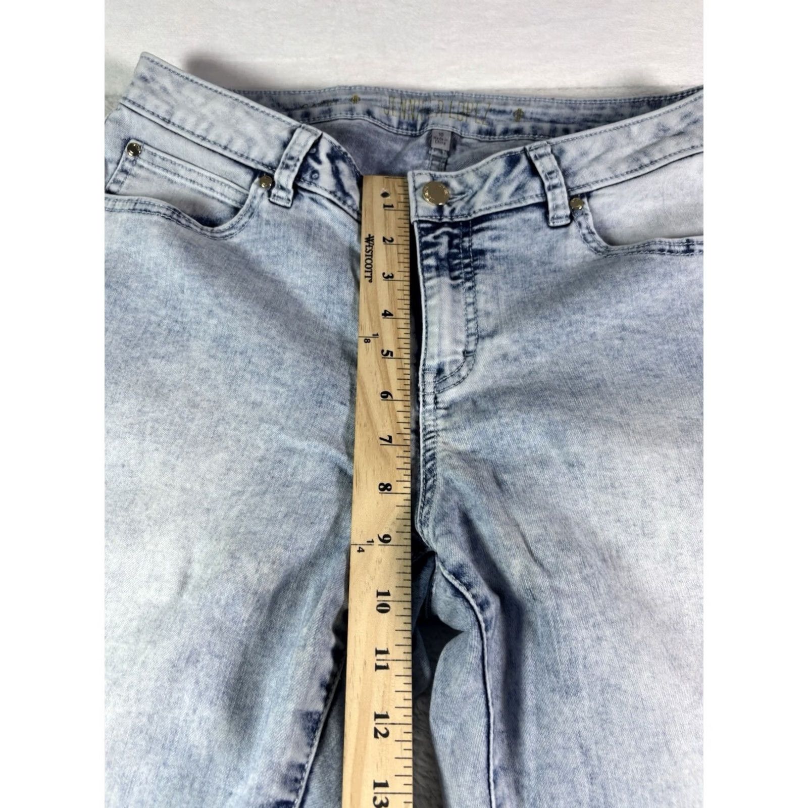 Vintage Jennifer Lopez Jeans Women's Capri Tie Dye Blue White Light Wash Size 10 Size 32" / US 10 / IT 46 - 3 Thumbnail