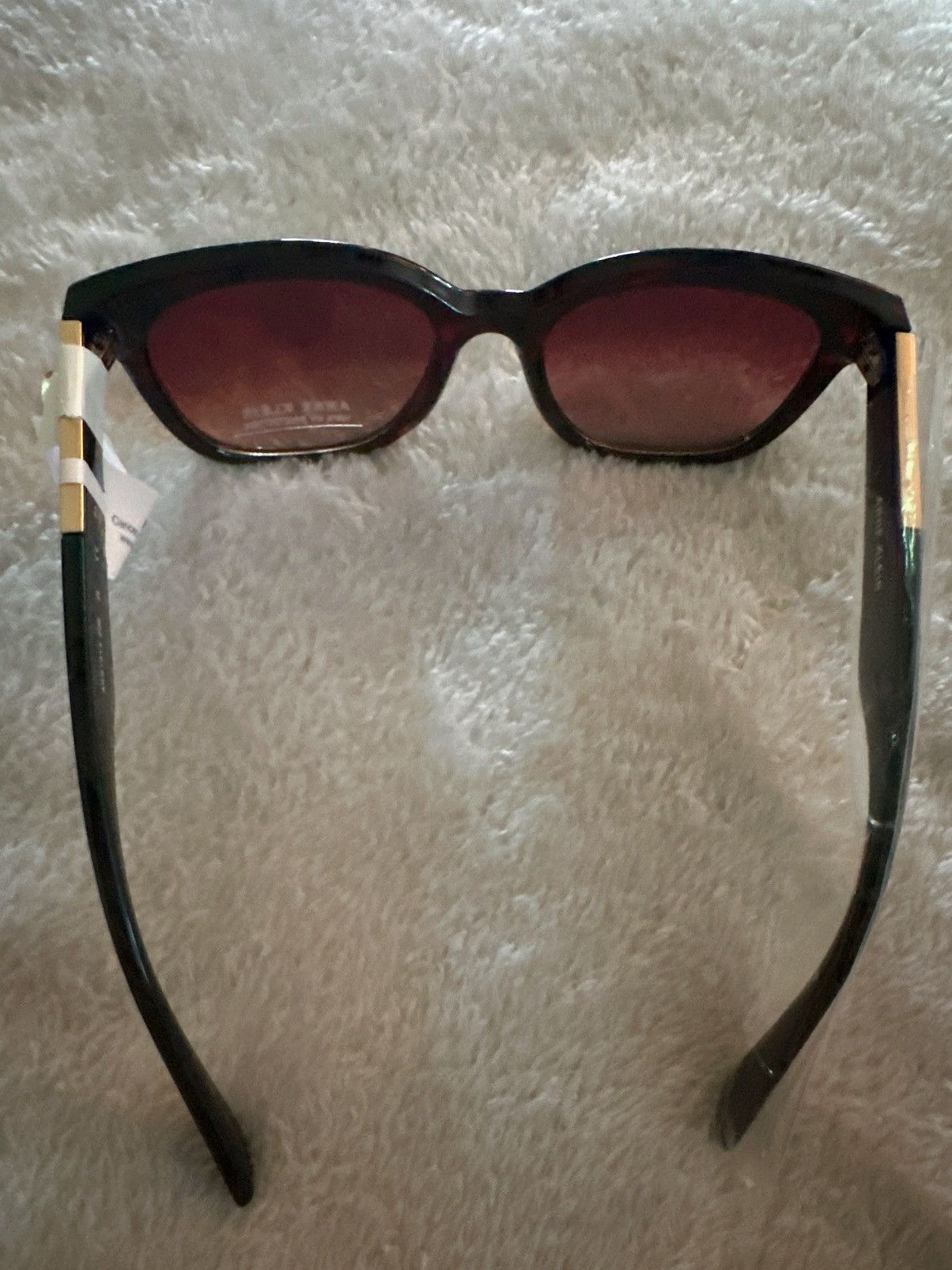 Anne Klein Anne Klein sunglasses red havana gold edge logo frame brown Size ONE SIZE - 7 Thumbnail