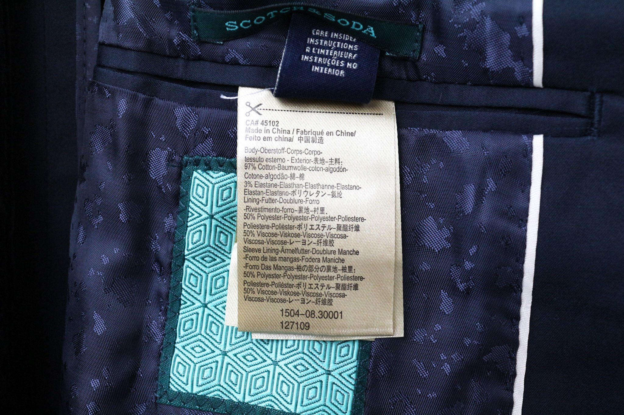 Scotch & Soda AMS COUTURE XL Navy Cotton Stretch Blazer 74433 Size 48R - 8 Thumbnail