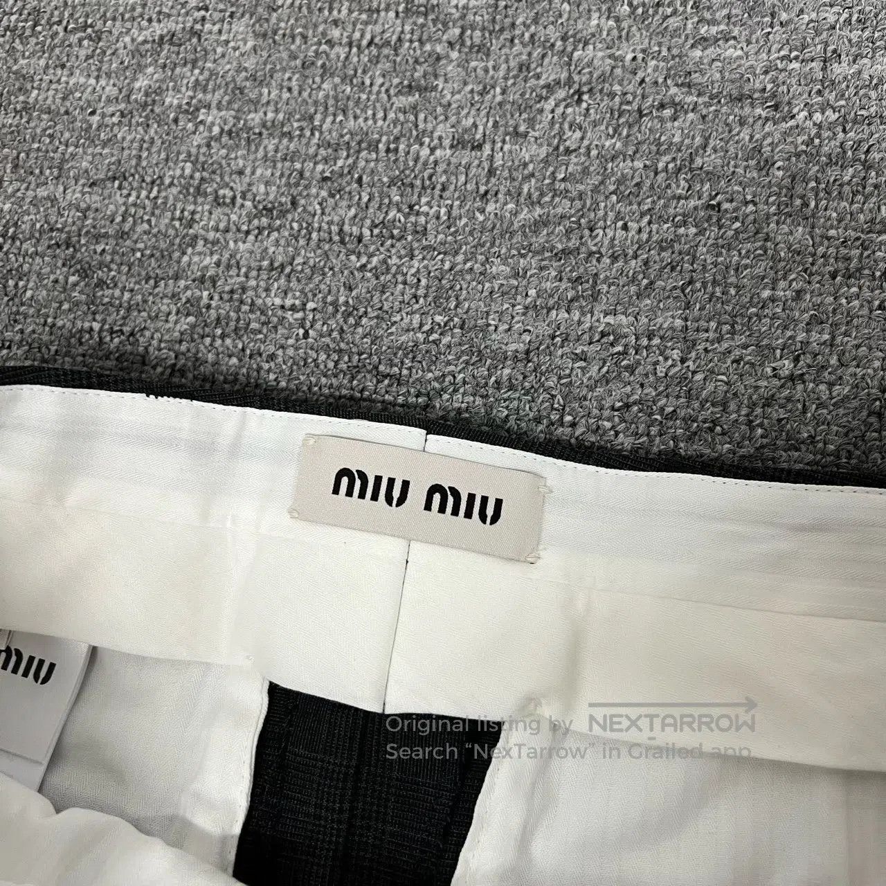 Miu Miu miu miu size 38 Dark gray checkered casual pants| Size 28" / US 6 / IT 42 - 6 Thumbnail