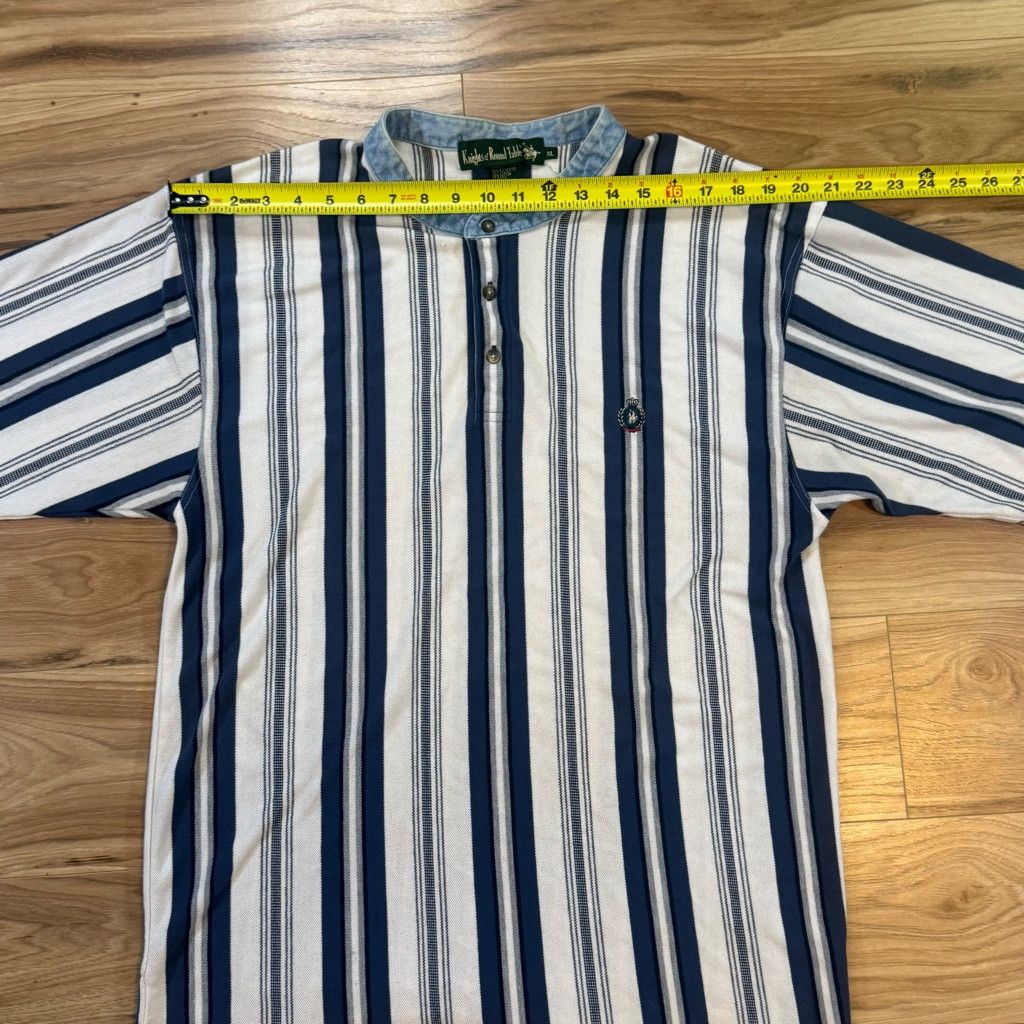 J Brand Knights of Round Table Men’s XL Striped Henley Shirt Size US XL / EU 56 / 4 - 4 Thumbnail