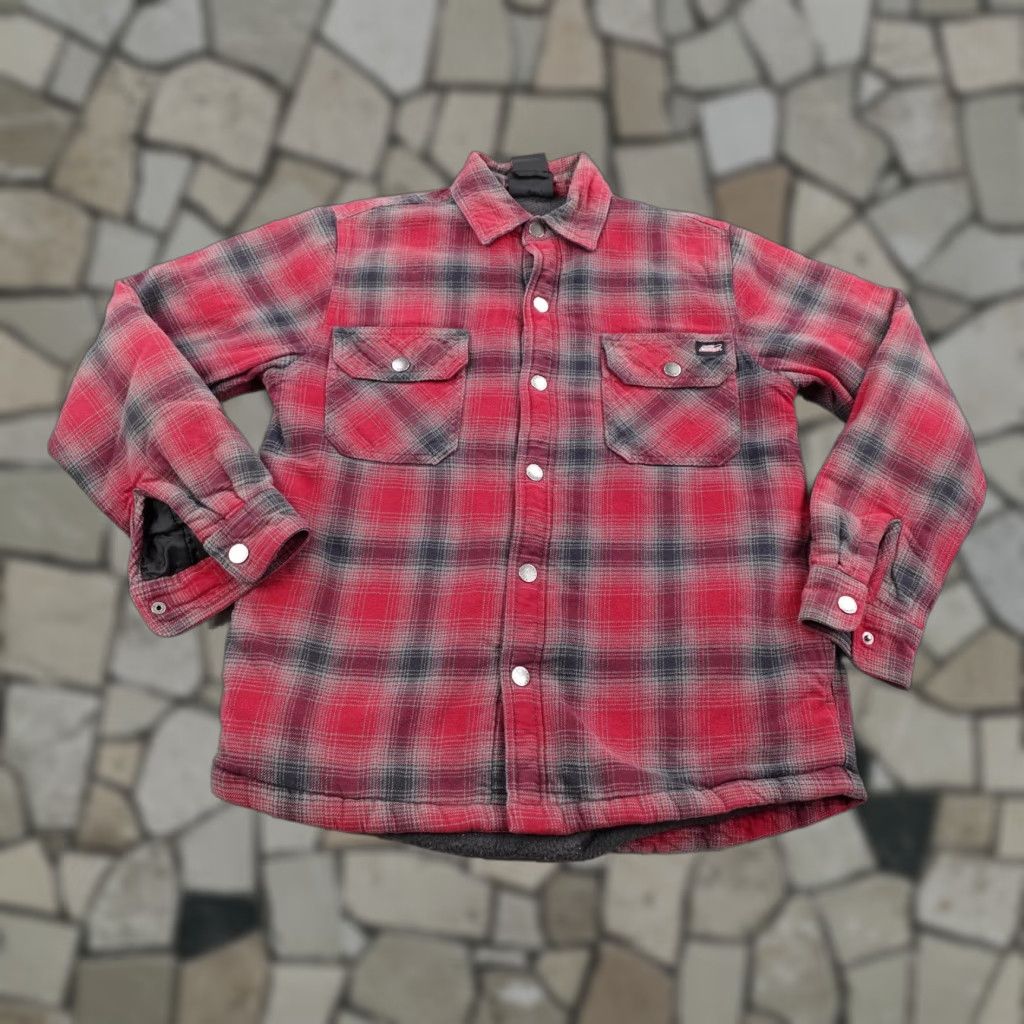 Dickies Dickies Jacket Mens Small Red Plaid Flannel Fleece Lined Snap Up Work Shacket Size US S / EU 44-46 / 1 - 1 Thumbnail