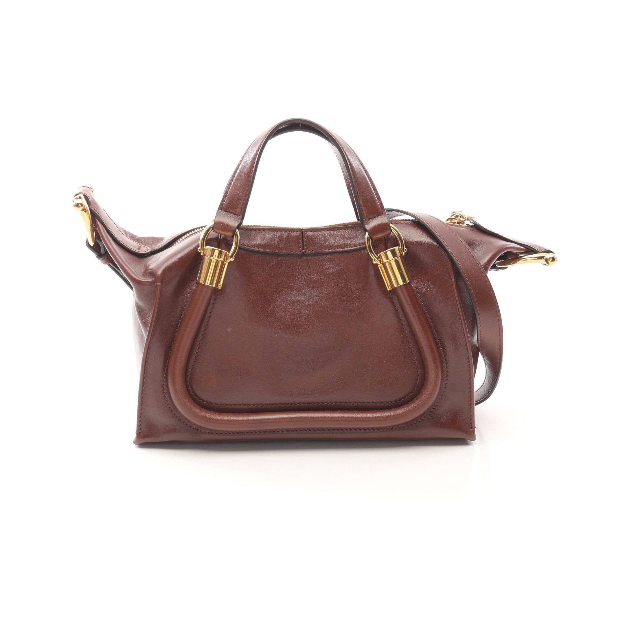 Chloe Chloe Paraty 24 Small Bag Handbag Leather Brown Size ONE SIZE - 1 Thumbnail