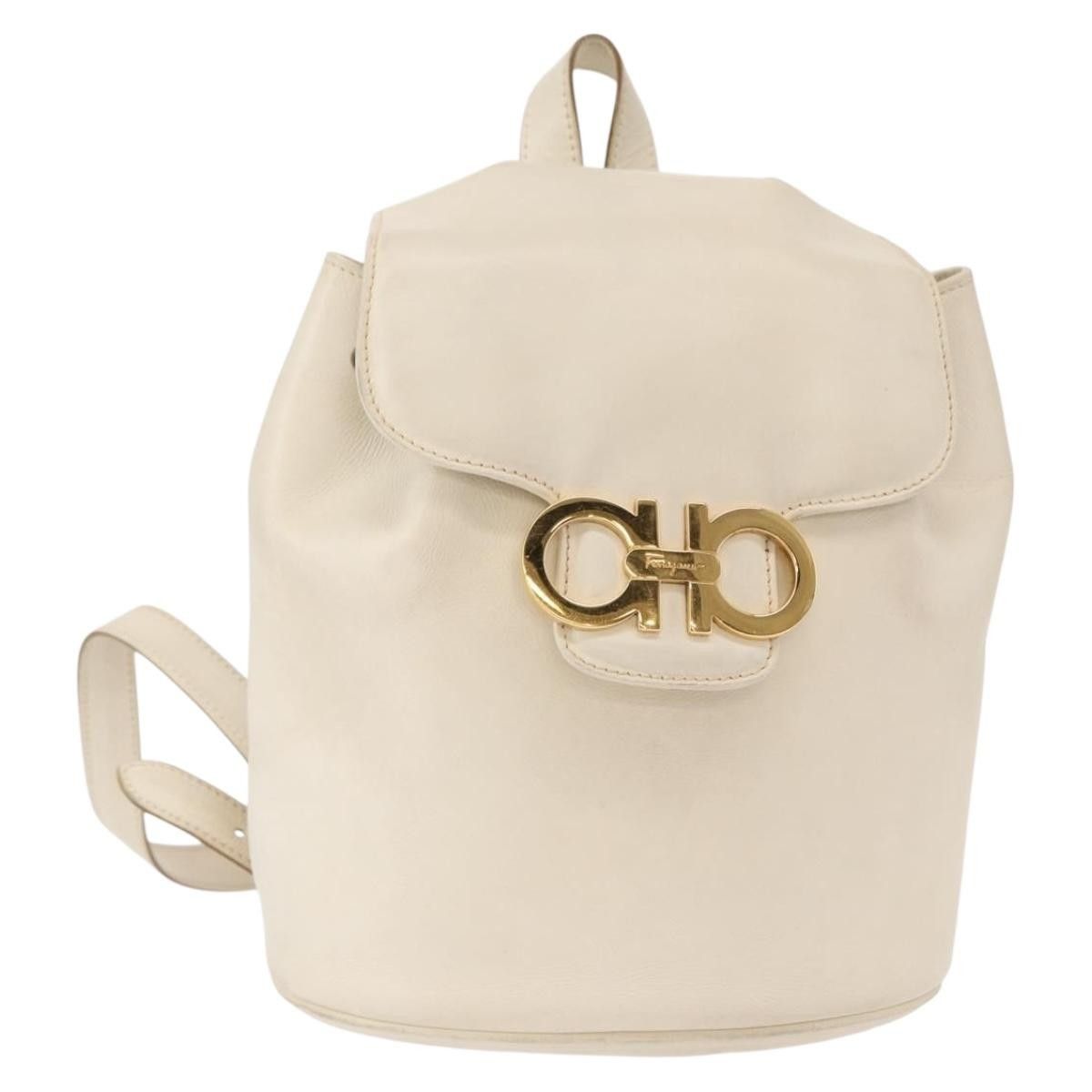 Salvatore Ferragamo Salvatore Ferragamo Gancini Flap Drawstring Backpack Leather Size ONE SIZE - 1 Thumbnail