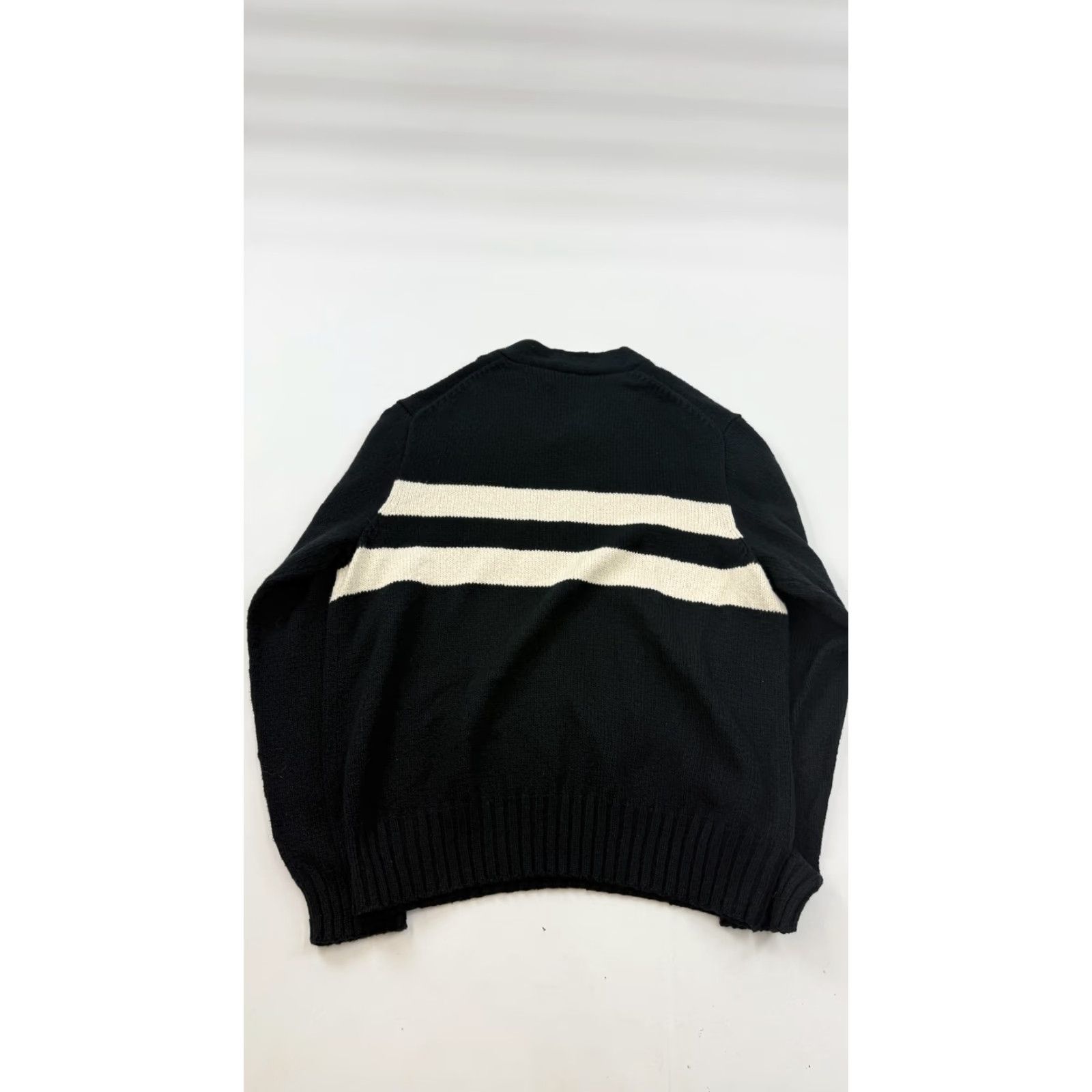 Polo Ralph Lauren VINTAGE Polo Ralph Lauren Sweater Mens XL Black V Neck Striped Pony Logo Knit Pullover Size US XL / EU 56 / 4 - 6 Thumbnail