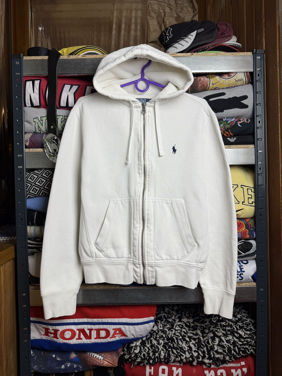 Polo Ralph Lauren Crazy 00s Polo Ralph Lauren White Zip Hoodie Size US S / EU 44-46 / 1 - 1 Thumbnail