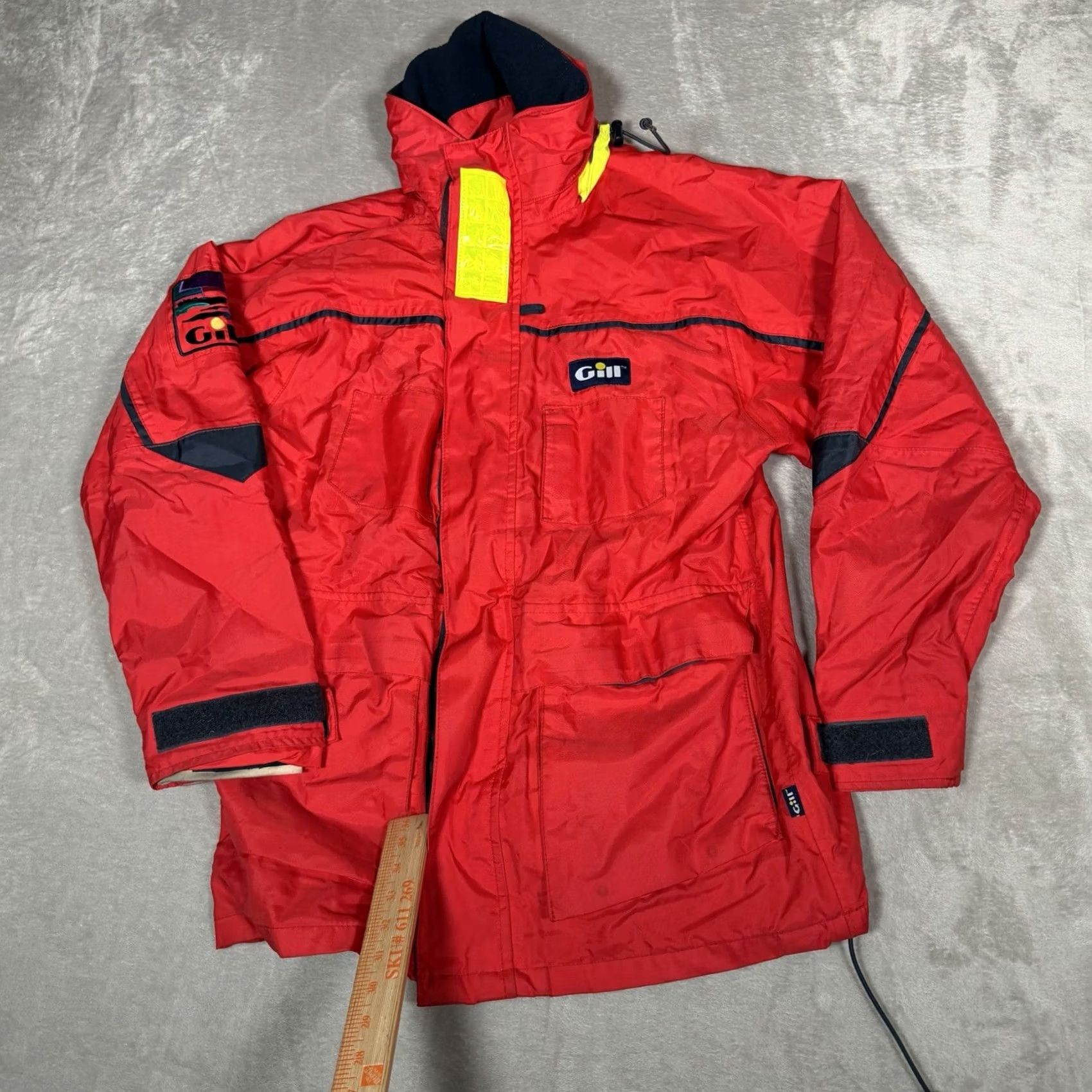 Vintage VINTAGE Gill Jacket Mens Small Red Zip Up Douglas Sail Fish Rain Hooded Outdoors Size US S / EU 44-46 / 1 - 2 Thumbnail