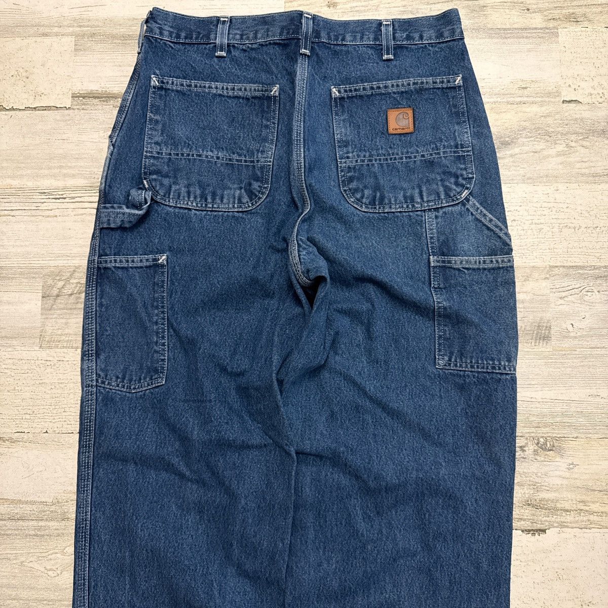 Carhartt Carhartt Baggy Blue Denim Carpenter Workwear Jeans 33x32 Size US 33 - 3 Thumbnail