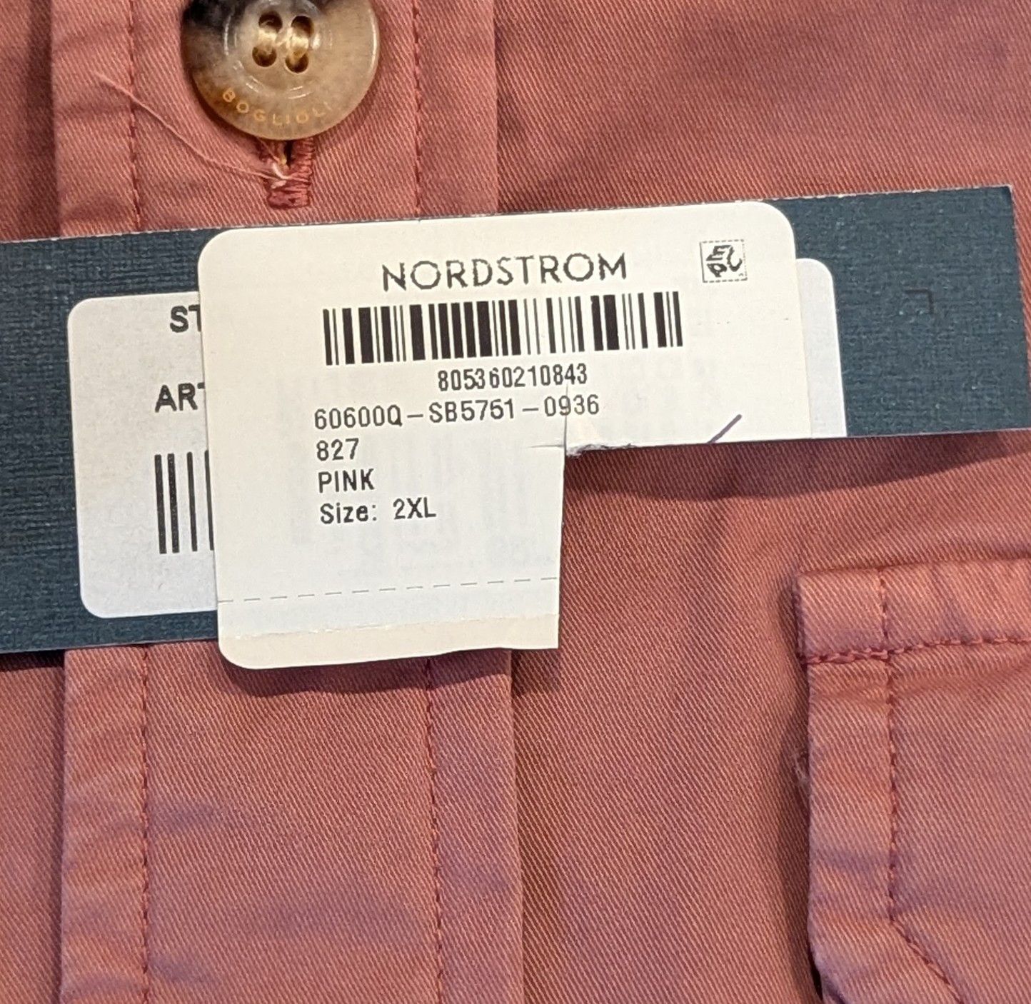 Boglioli BOGLIOLI Stretch Cotton LS Button Front Overshirt Pink 2XL Size US XXL / EU 58 / 5 - 10 Thumbnail