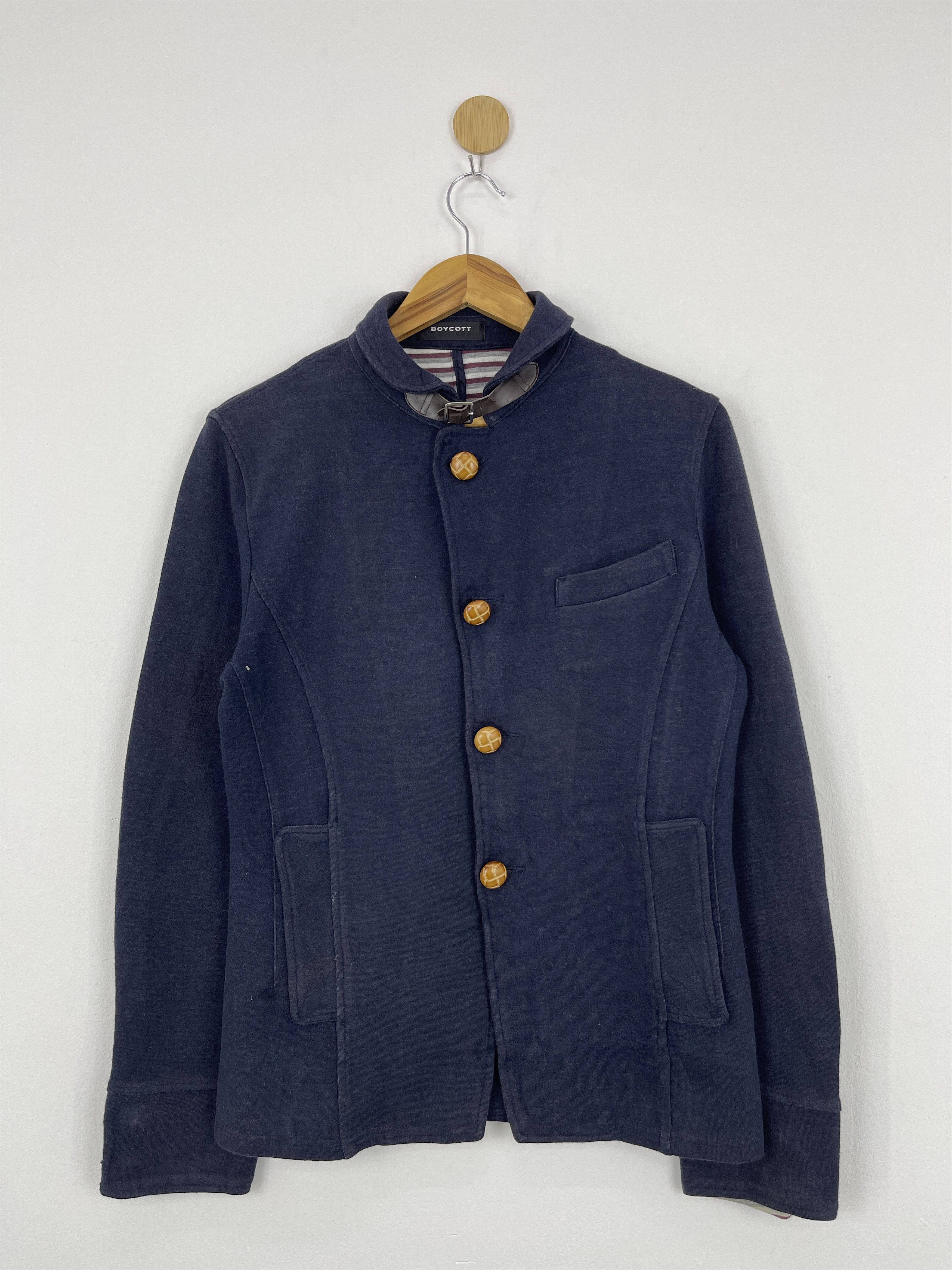 Boycott Vintage Boycott Plaid Dark Blue Button Up Jacket JA0009 Size US S / EU 44-46 / 1 - 1 Thumbnail