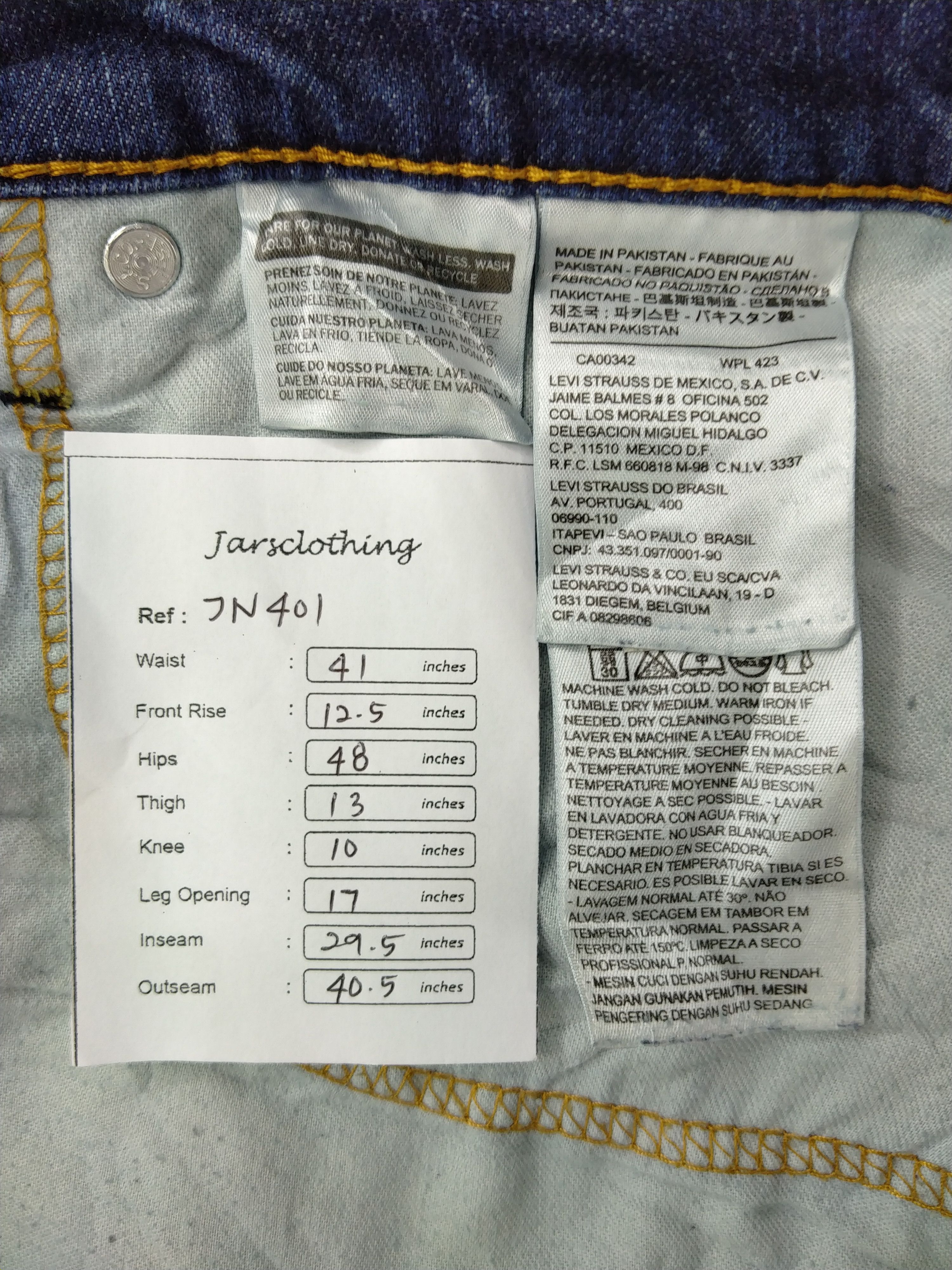 Levi's Distressed Dark Blue Vintage Levi's Denim 41x29.5 -JN401 Size US 41 - 10 Thumbnail