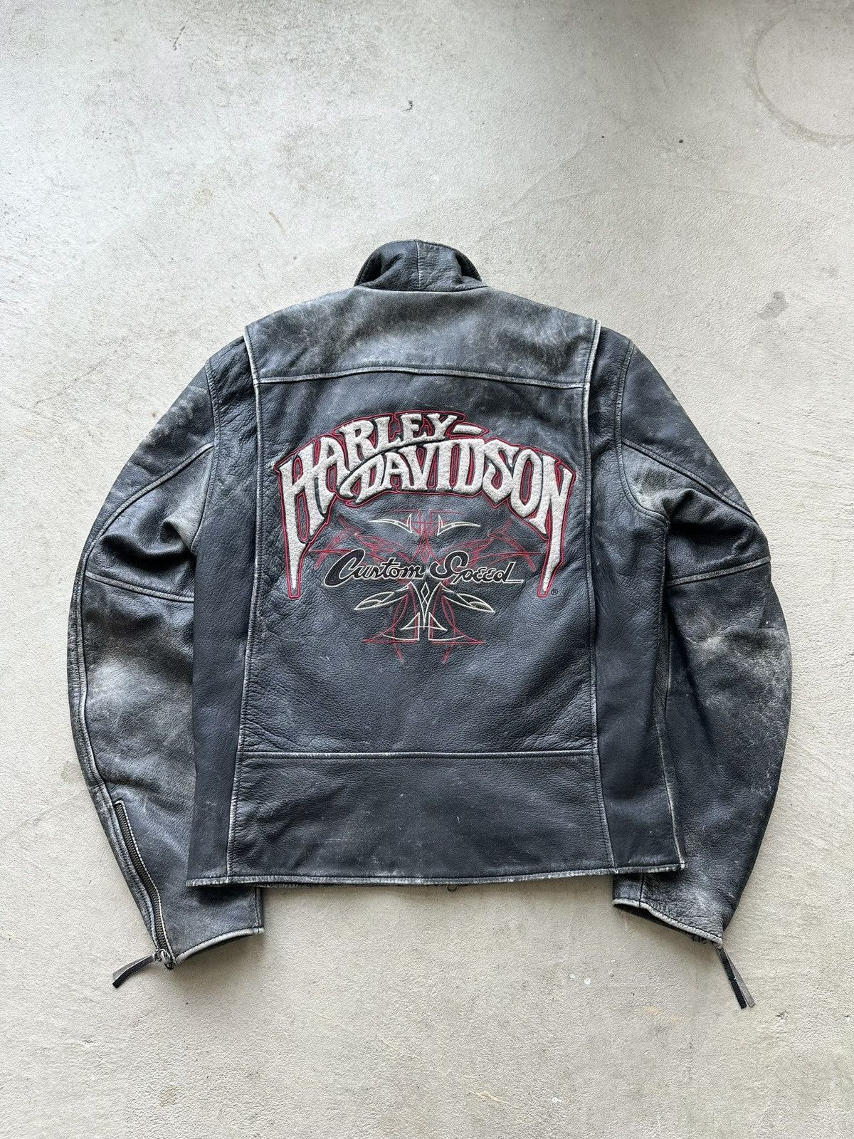 Vintage Harley Davidson Leather Motorcycle Jacket