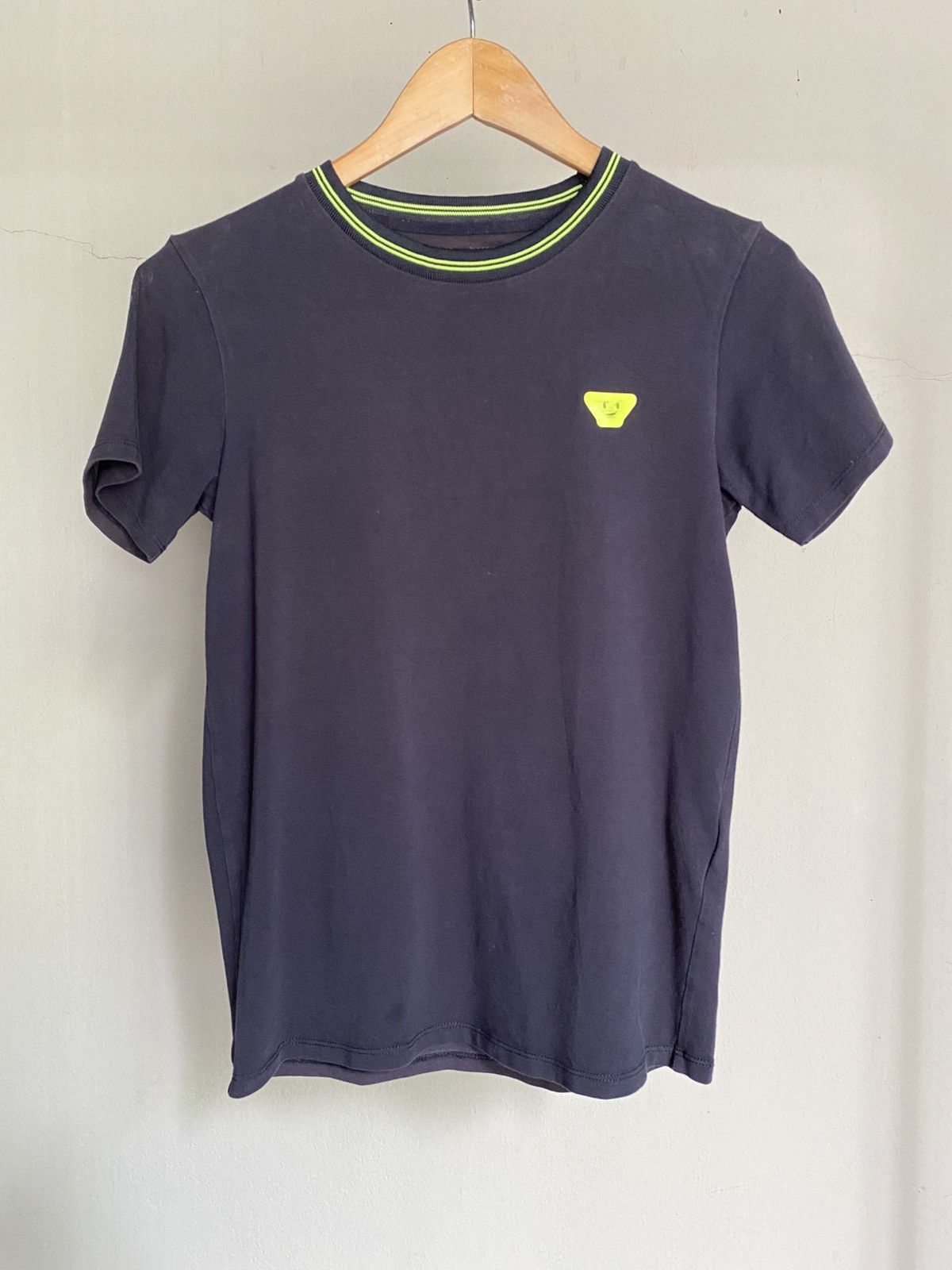 Emporio Armani White T-Shirt with Green Trim