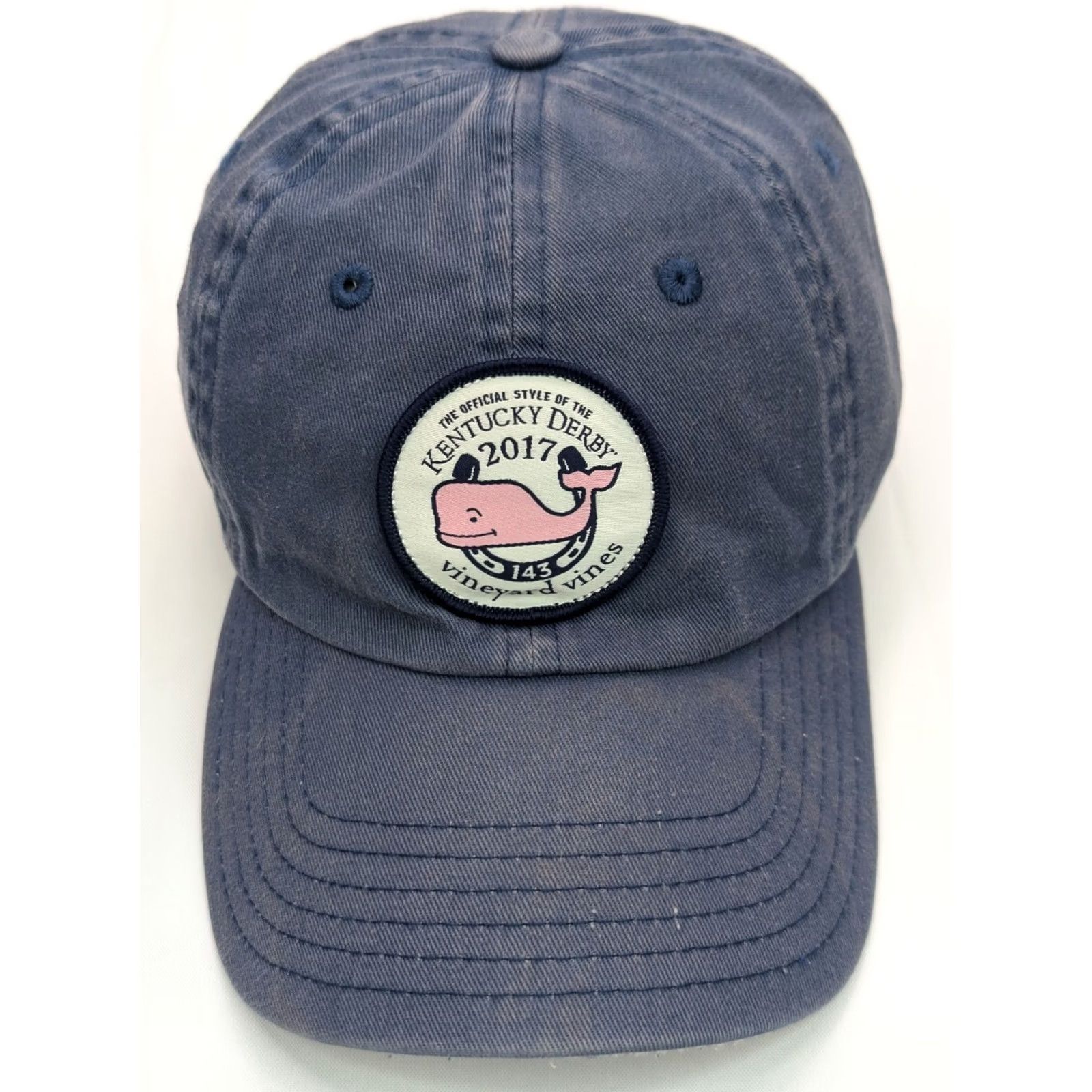 Vineyard Vines Vineyard Vines Kentucky Derby 143rd Hat Cap Adjustable Strap Blue Adult Baseball Cap Whale Theme Men/Women Size ONE SIZE - 4 Thumbnail