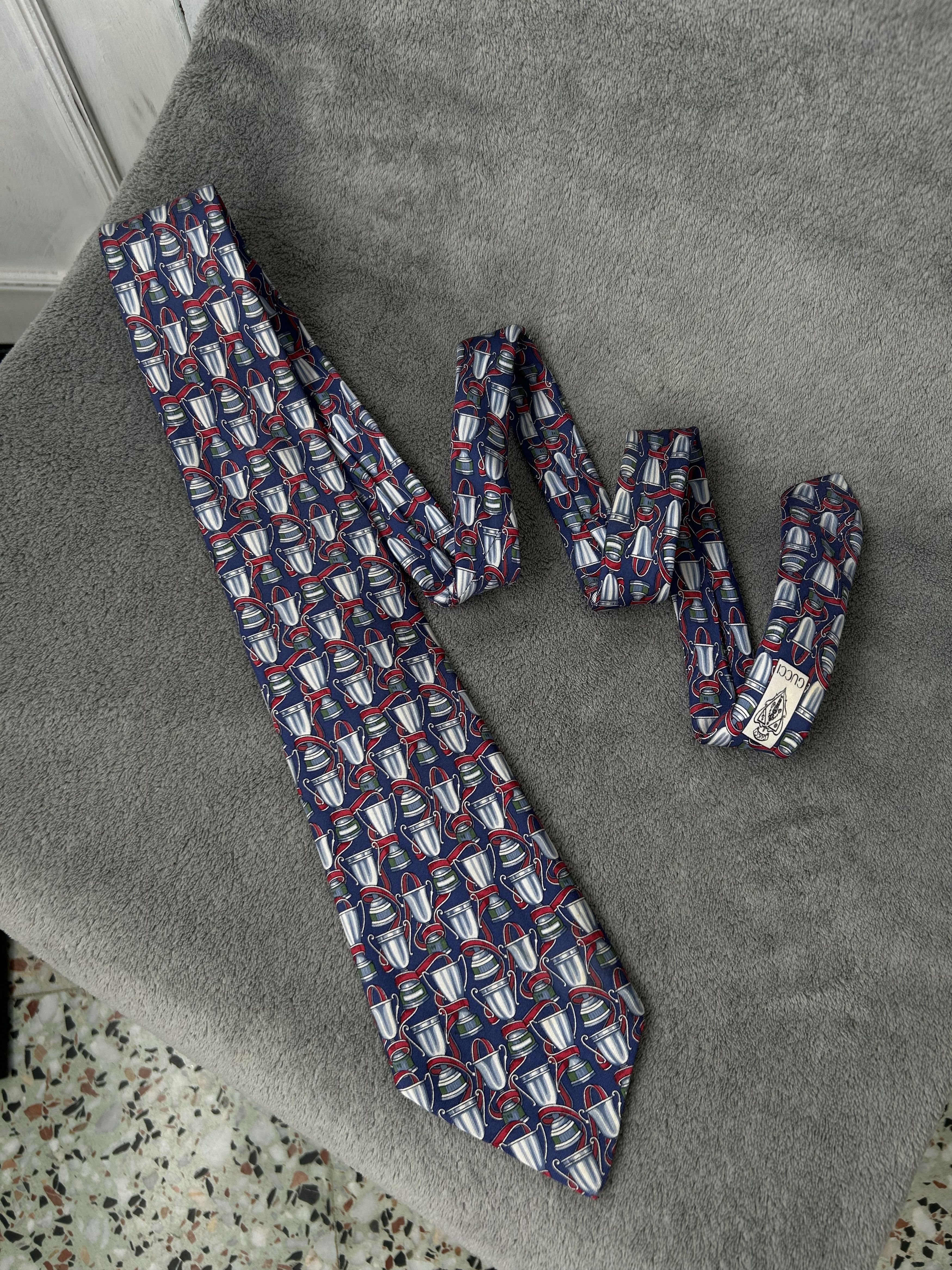Gucci Gucci Vintage Silk Patterned Tie Size ONE SIZE - 1 Thumbnail