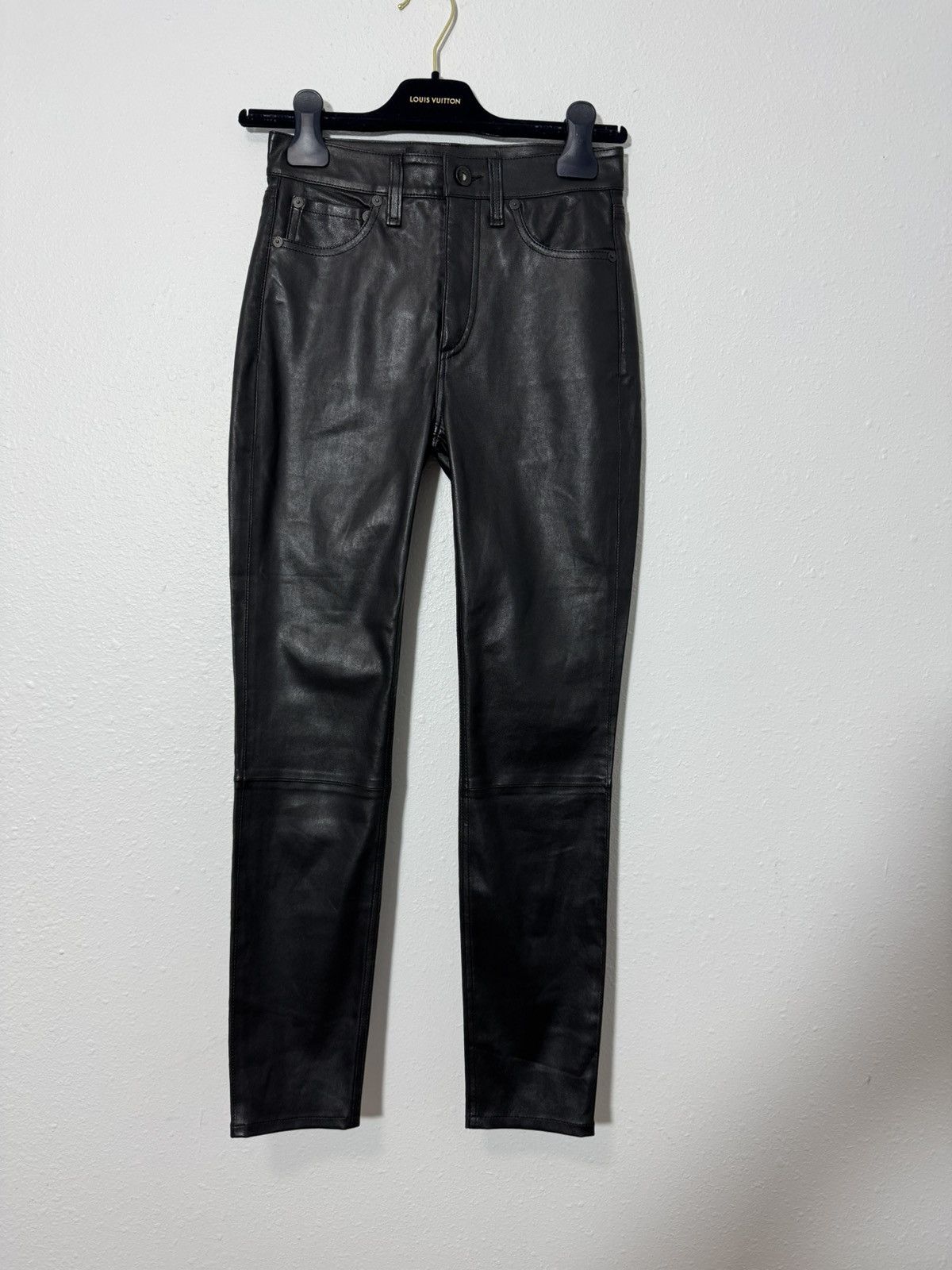 Rag & Bone EUC Rag & Bone Lambskin Leather Skinny Pants in Black Size 23" - 1 Thumbnail