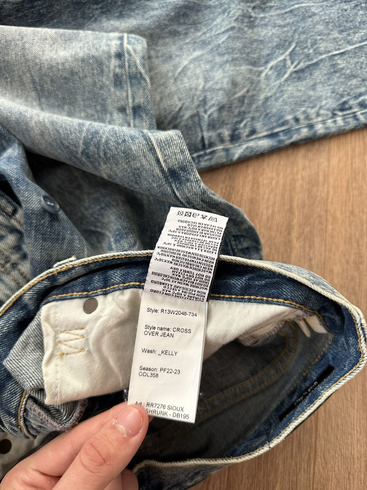 R13 🔥VINTAGE R13 WASHED CROSSOVER JEANS🔥 Size 24" / US 00 / IT 34 - 14 Thumbnail