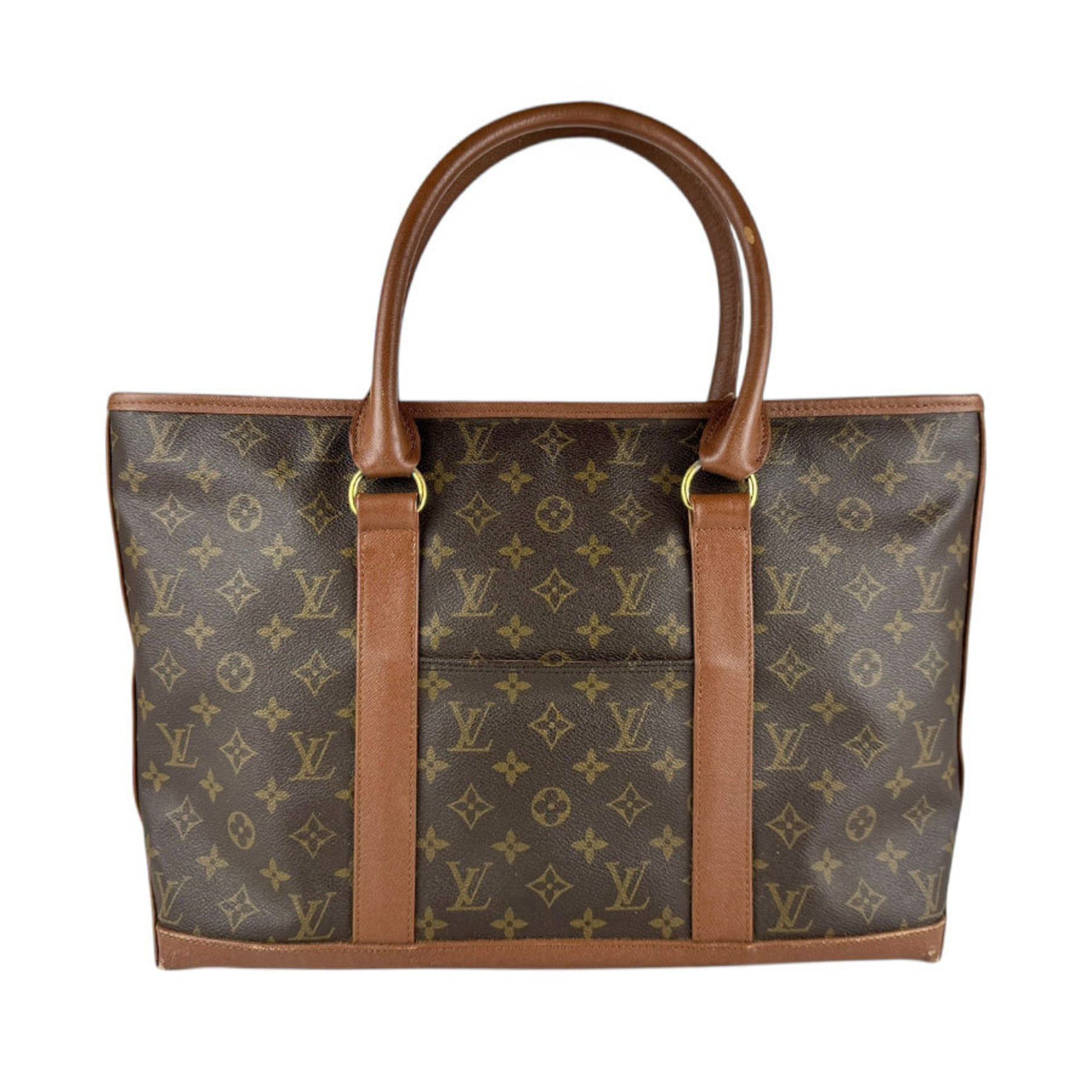 Louis Vuitton Monogram Weekend Handbag in Canvas Brown and Gold Unisex M42425 z7983