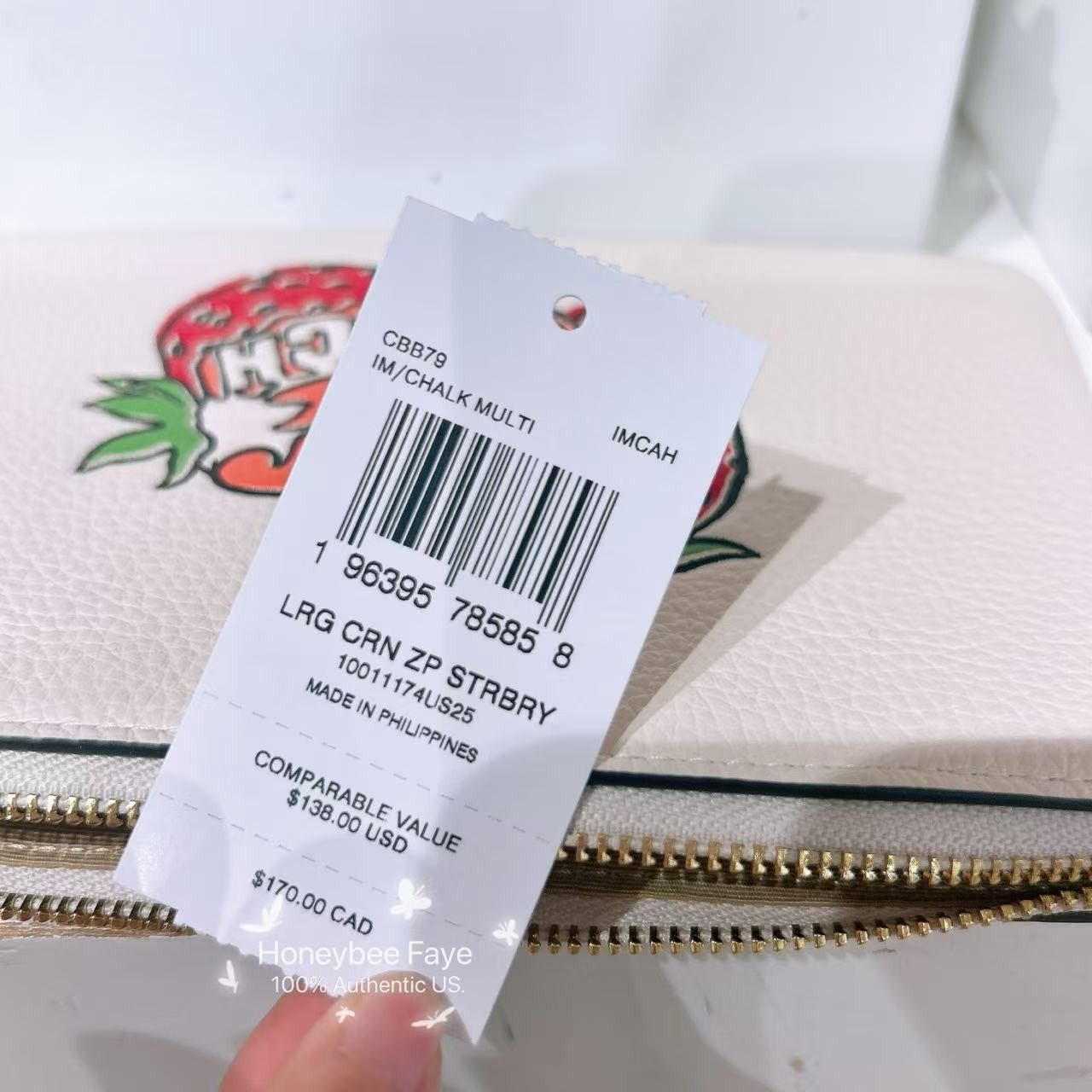 Coach Large Corner Zip Wristlet With Strawberry Graphic CBB79 Size ONE SIZE - 5 Thumbnail
