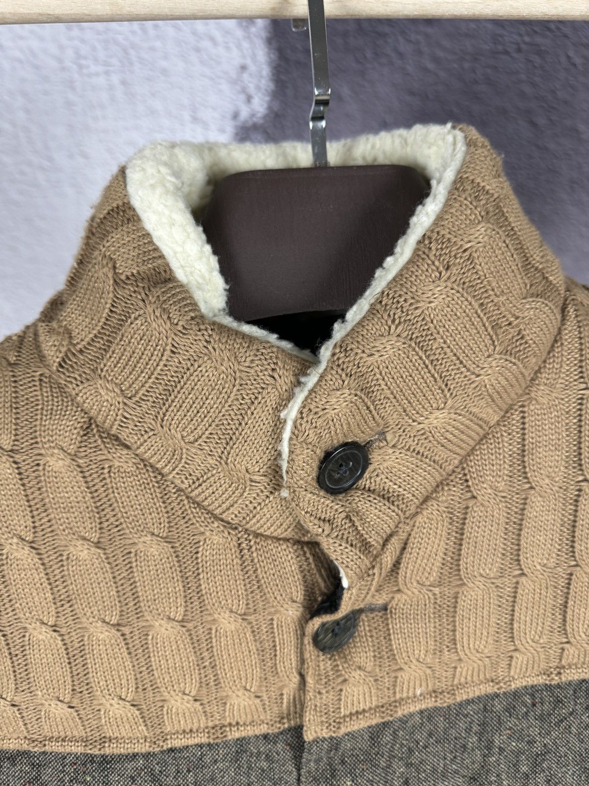 Japanese Brand Geleone Japanese style Grey Brown knitted puffer vest Size US L / EU 52-54 / 3 - 9 Thumbnail