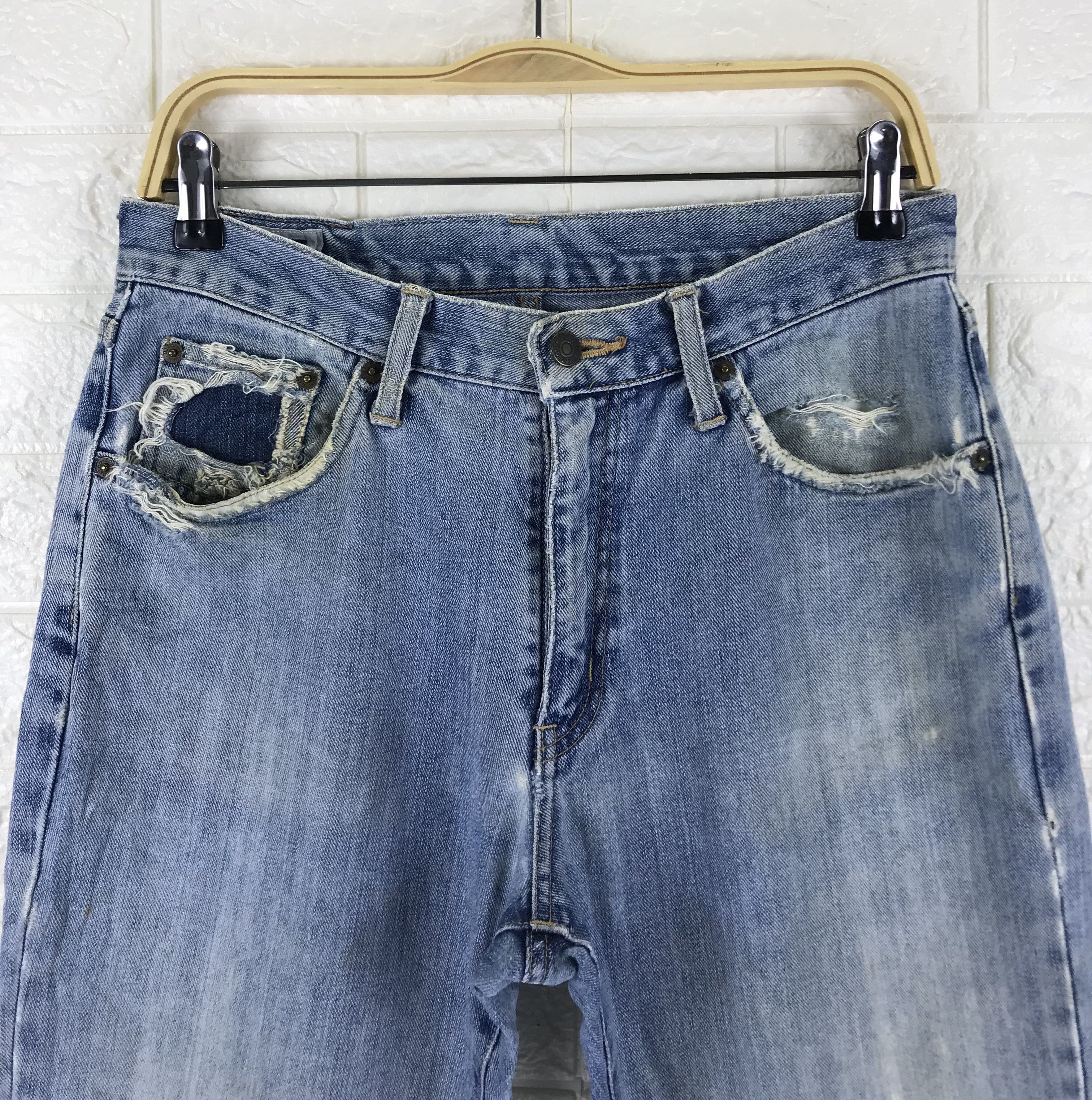 Edwin Vintage Edwin 403 Light Wash Distressed Jeans Size US 30 / EU 46 - 2 Thumbnail