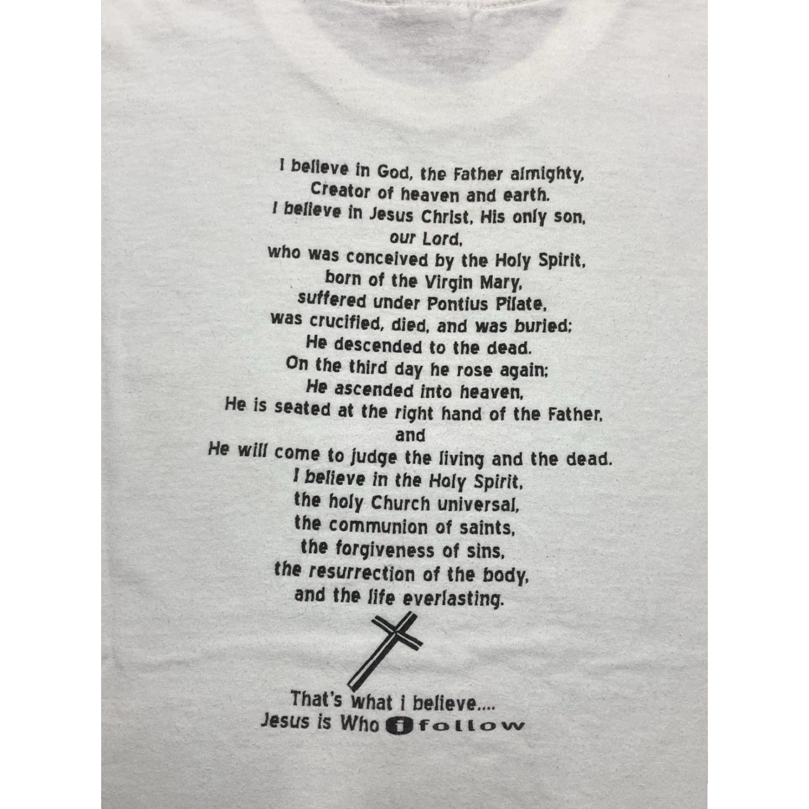 Vintage VINTAGE Jesus T-Shirt Shirt Men Large White I follow Jesus Christian iPod parody Funny Graphic Size US L / EU 52-54 / 3 - 8 Thumbnail