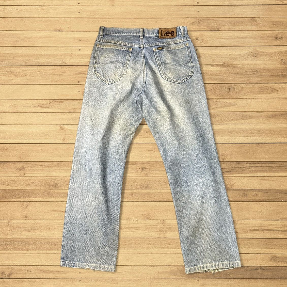 Cowboy Equipment Vintage 90s Lee Usa Thrashed Jeans Size US 32 / EU 48 - 2 Thumbnail