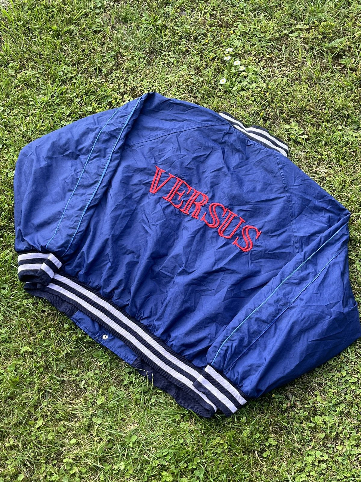 Versace Versus Versace Varsity Bomber Jacket USA streetwear Vintage Size US L / EU 52-54 / 3 - 1 Thumbnail