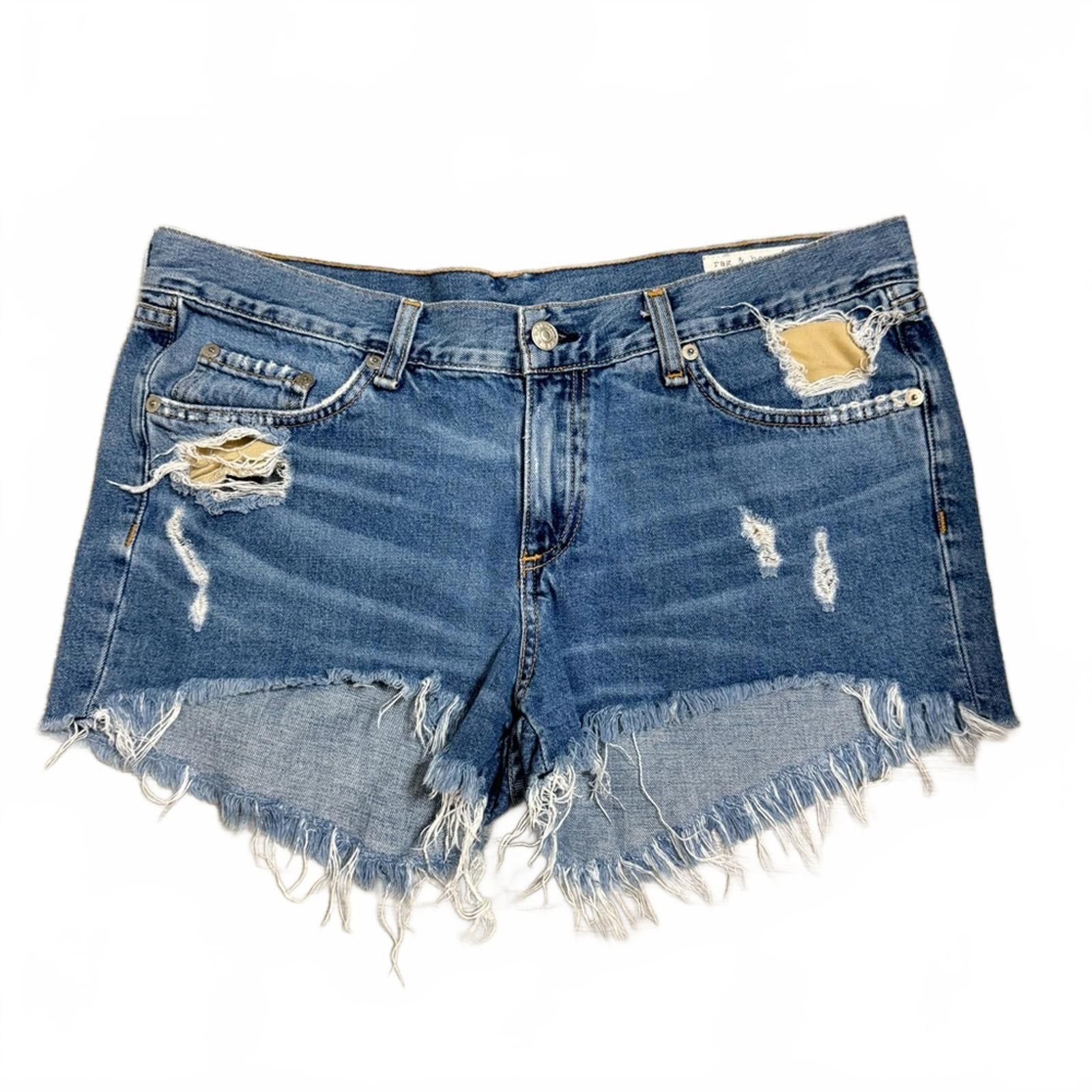 Rag & Bone Rag & Bone Winnie Distressed Cut Off Denim Shorts- Size 29 Size 29" - 1 Thumbnail