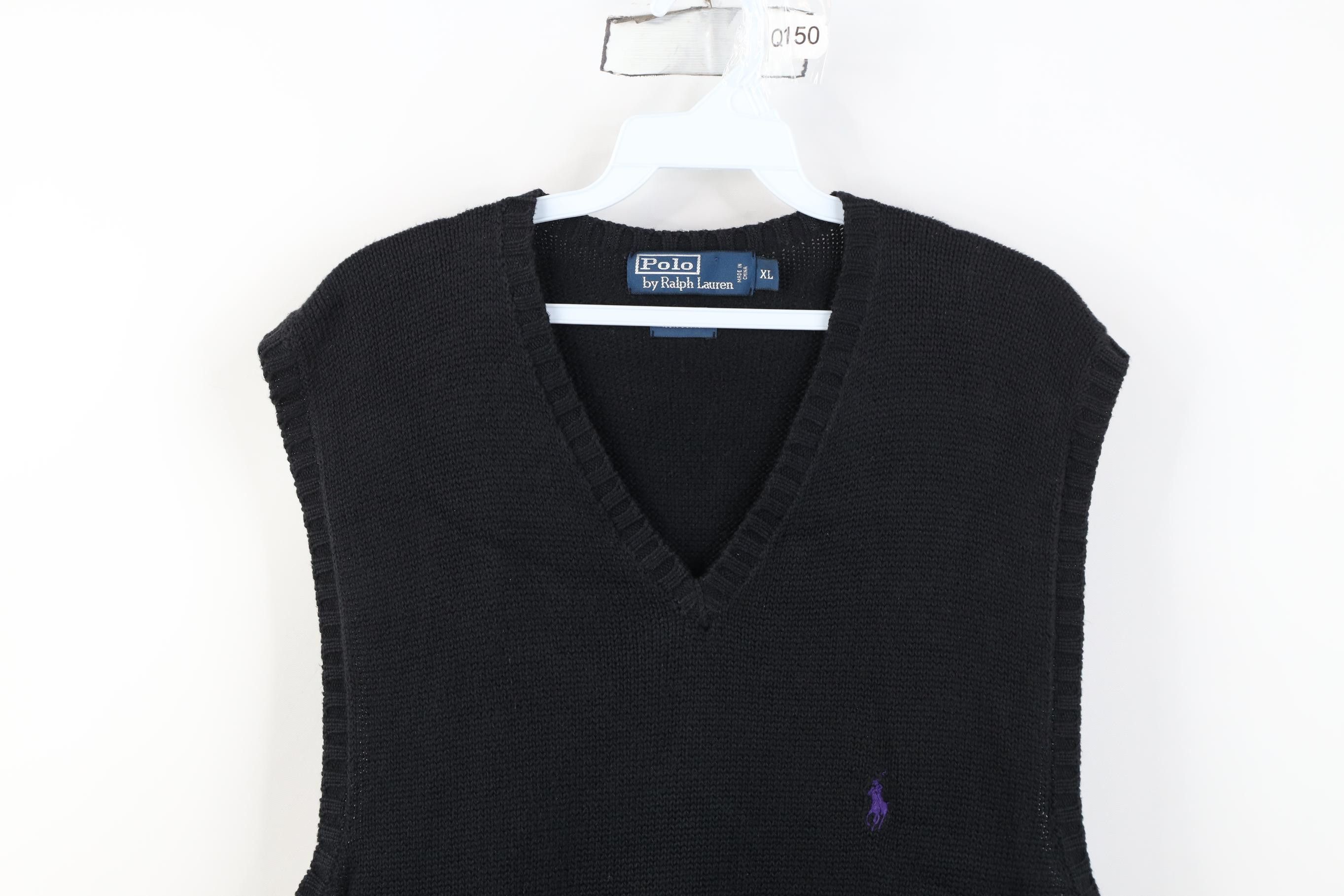 Polo Ralph Lauren Vintage 90s Ralph Lauren Knit V-Neck Sweater Vest Black Size US XL / EU 56 / 4 - 2 Thumbnail