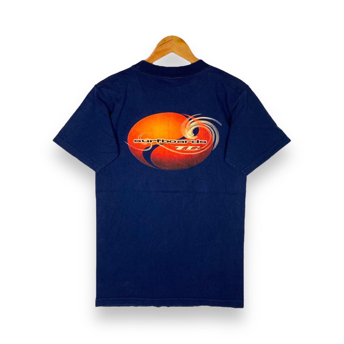 image of Surf Style x Vintage T&c Surf Designs Hawaii Surfboards Surfing T Shirt in Navy, Men's (Size Small)