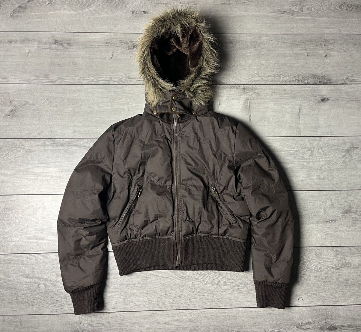 Japanese Brand Miss Posh Faux Fur Y2K Cropped Arctic Bomber Jacket Size L / US 10 / IT 46 - 1 Thumbnail
