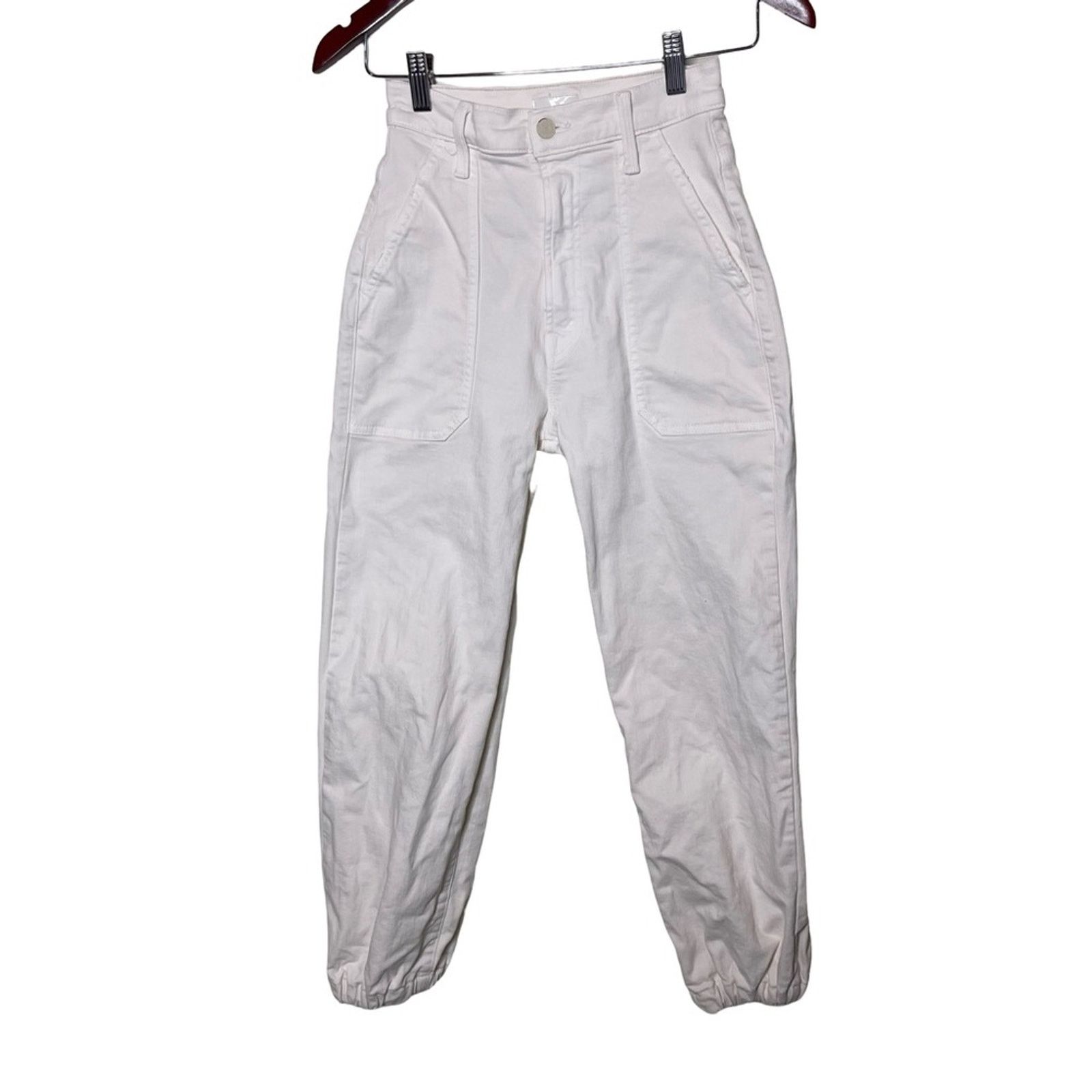 MOTHER MOTHER Denim The Wrapper Patch Springy Ankle in Cream Puffs Size 24" / US 00 / IT 34 - 2 Thumbnail
