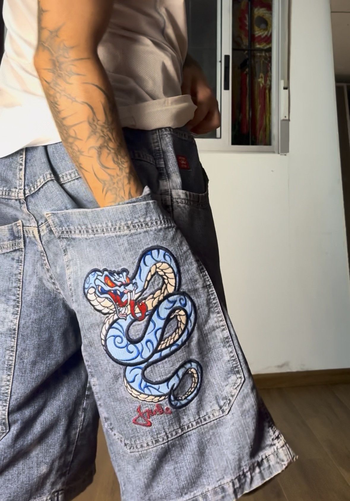 JNCO Vintage JNCO Snake Baggy Jorts — Size 38 (RARE SIZE) Size US 38 / EU 54 - 10 Thumbnail