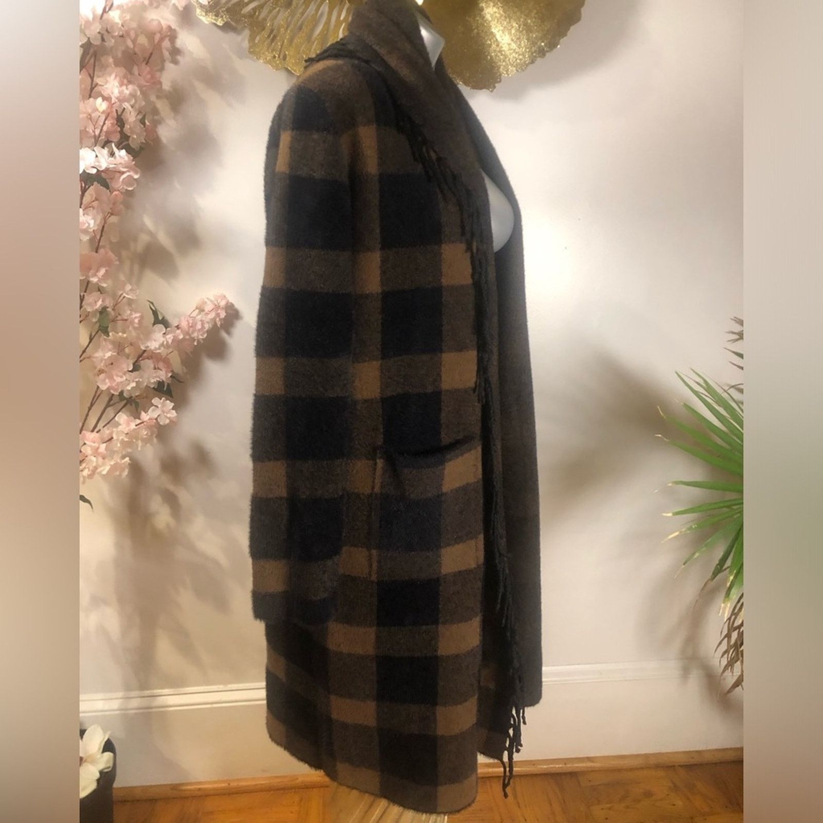 Other Long cardigan sweater checkered brown and back. Lysse Size M / US 6-8 / IT 42-44 - 4 Thumbnail