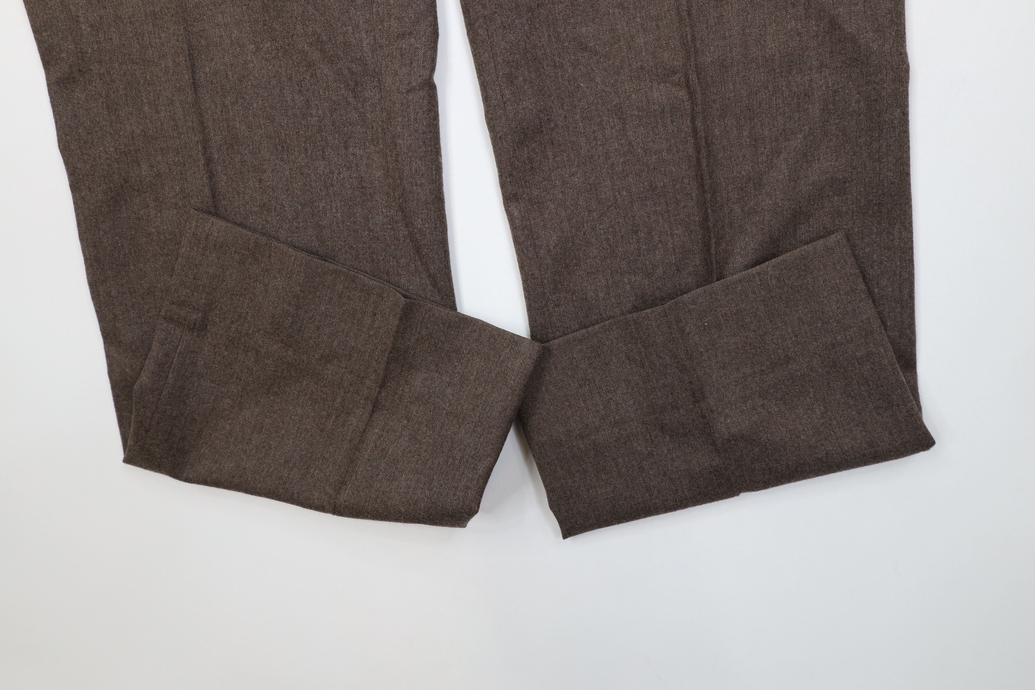 Vintage Vintage 70s Streetwear Wool Wide Leg Chino Pants Brown USA Size US 38 / EU 54 - 5 Thumbnail
