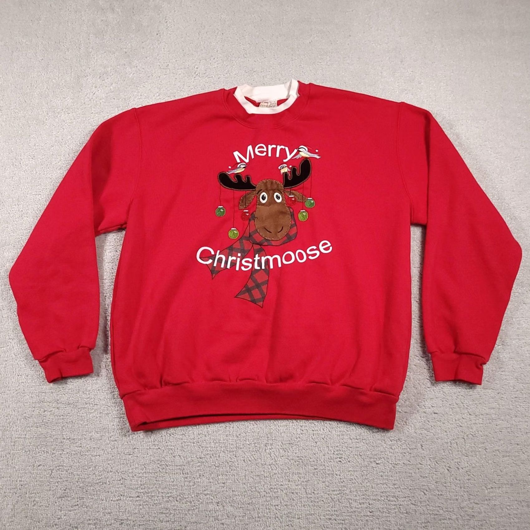Vintage VINTAGE Top Stitch Merry Christmoose Sweatshirt Women's XL Red Christmas Moose Novelty Pullover Size XL / US 12-14 / IT 48-50 - 2 Thumbnail