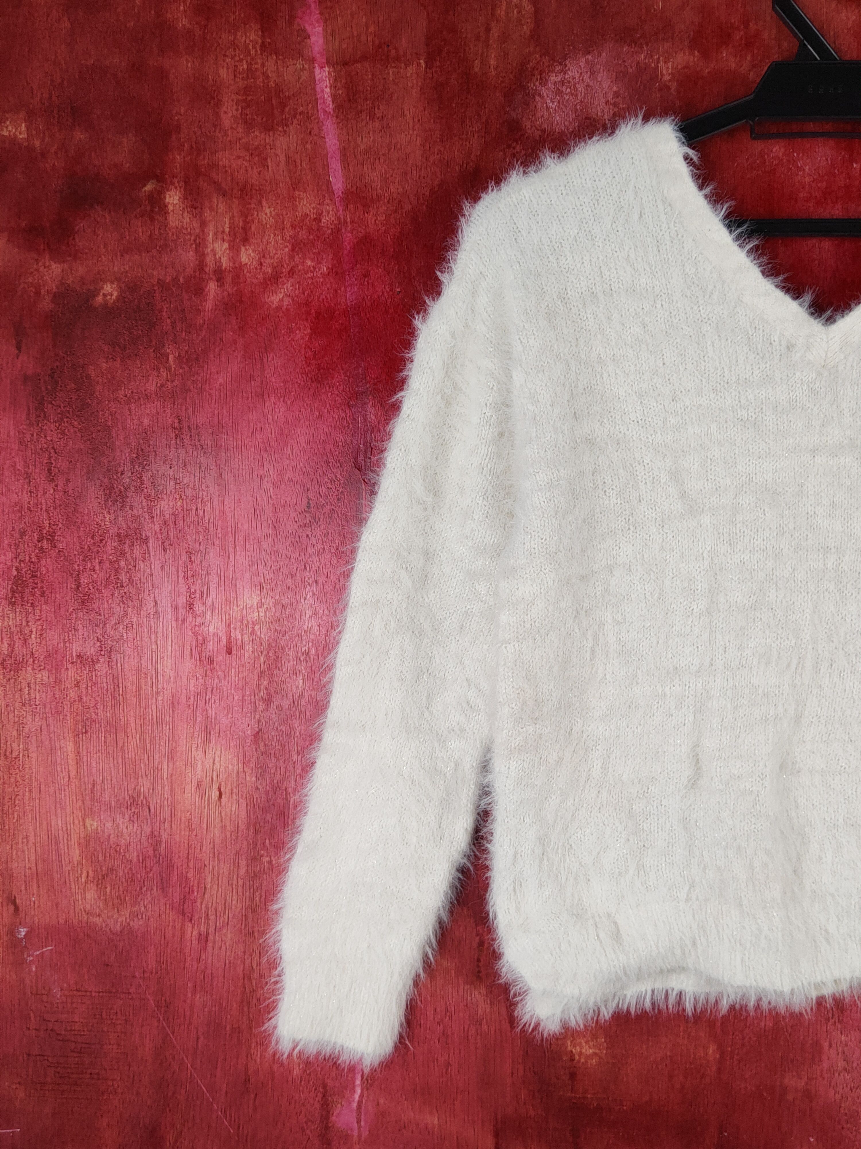 Homespun Knitwear × Japanese Brand May Pretty White Shag Shaggy Fur Mohair Knitwear #S1963 Size XS / US 0-2 / IT 36-38 - 8 Thumbnail