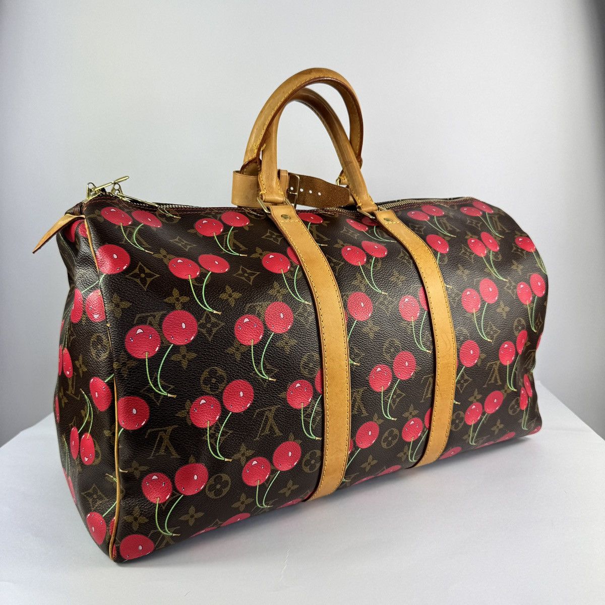 Louis Vuitton × Takashi Murakami 2005 CERISES CHERRY MONOGRAM 45 KEEPALL DUFFLE BAG Size ONE SIZE - 1 Thumbnail