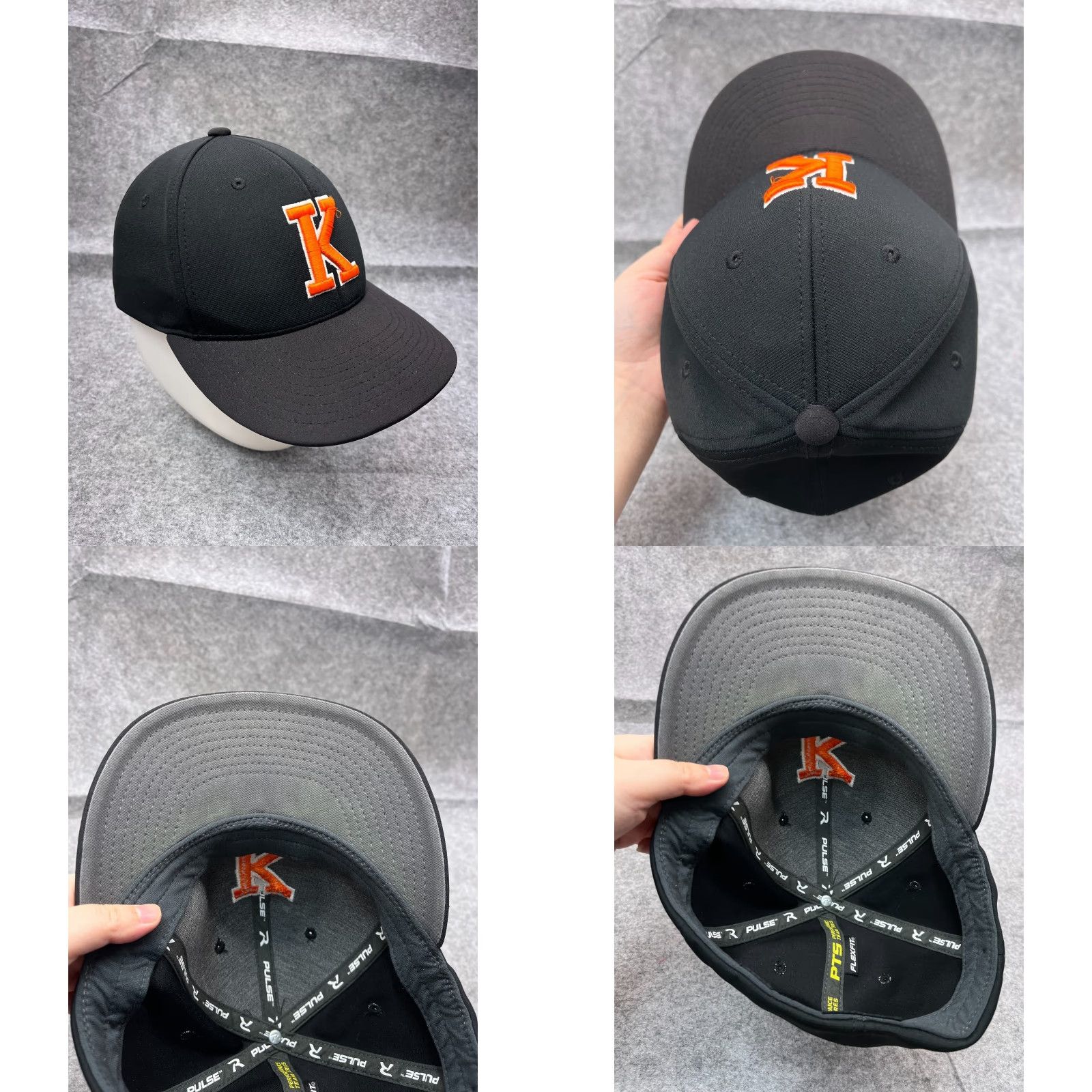 Vintage Richardson Hat Cap Fitted Adult Medium Black Polyester Embroidered K Logo Baseball Cap Mens Size ONE SIZE - 8 Thumbnail