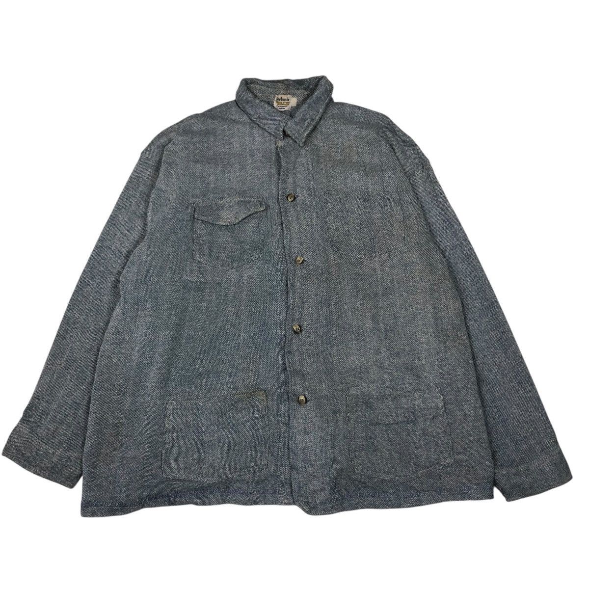 Vintage 🔥VINTAGE CHORE INDIGO BUTTON JACKET WALDI ISSEY MIYAKE Size US L / EU 52-54 / 3 - 1 Thumbnail