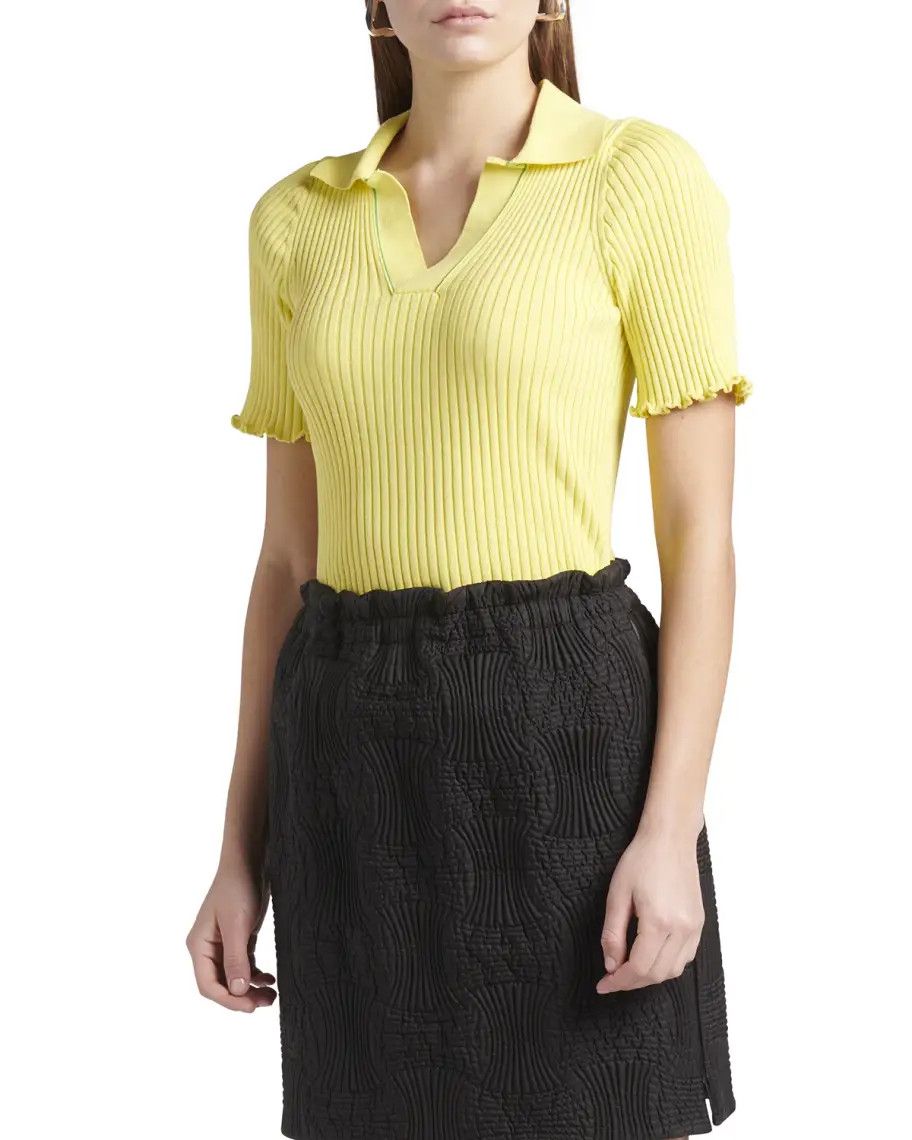 Bottega Veneta o1loc1c0824 672044 Polo Shirt in Yellow Size L / US 10 / IT 46 - 4 Thumbnail