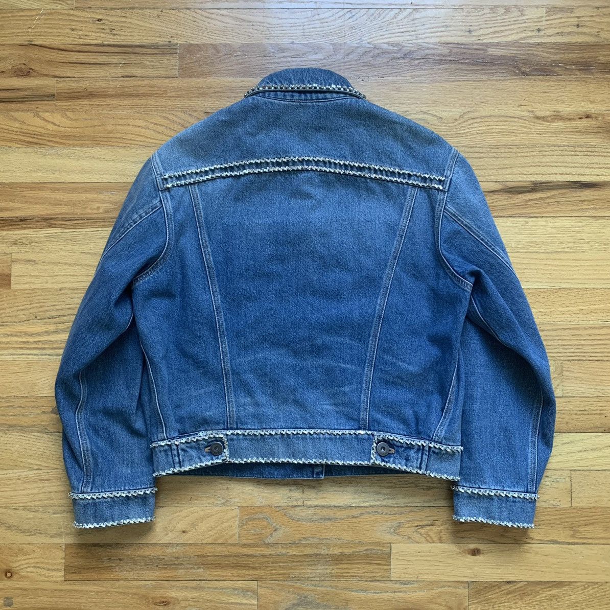 Prada FW2018 Swarovski Crystal Embellished Denim Trucker Jacket Size US M / EU 48-50 / 2 - 4 Thumbnail