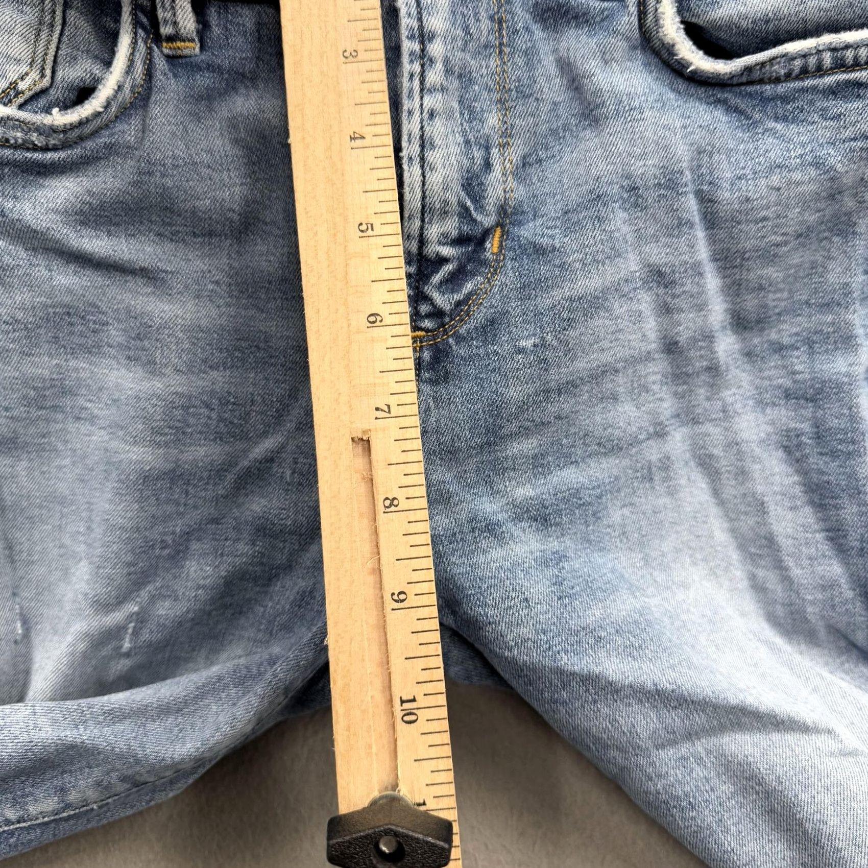 Agolde VINTAGE AGOLDE Jeans Womens 26 Light Wash Distressed Skinny Raw Hem Stretch A018-812 Size 26" / US 2 / IT 38 - 6 Thumbnail